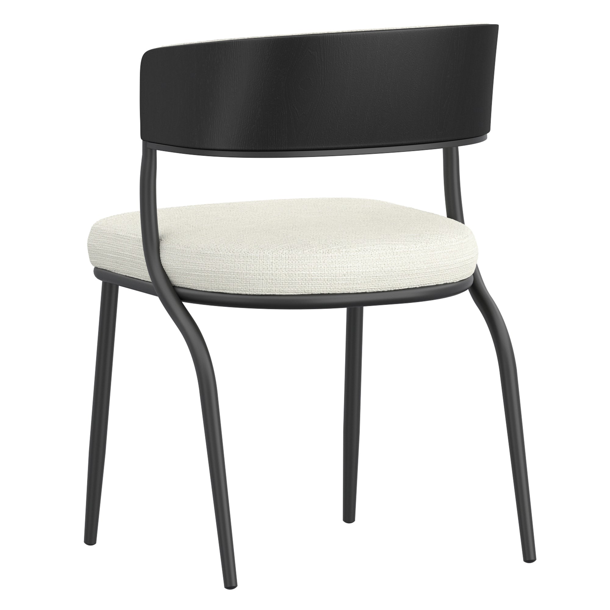 Kazan Dining Chair - Ivory Performance Fabric Bentwood Back-DECOROLALA