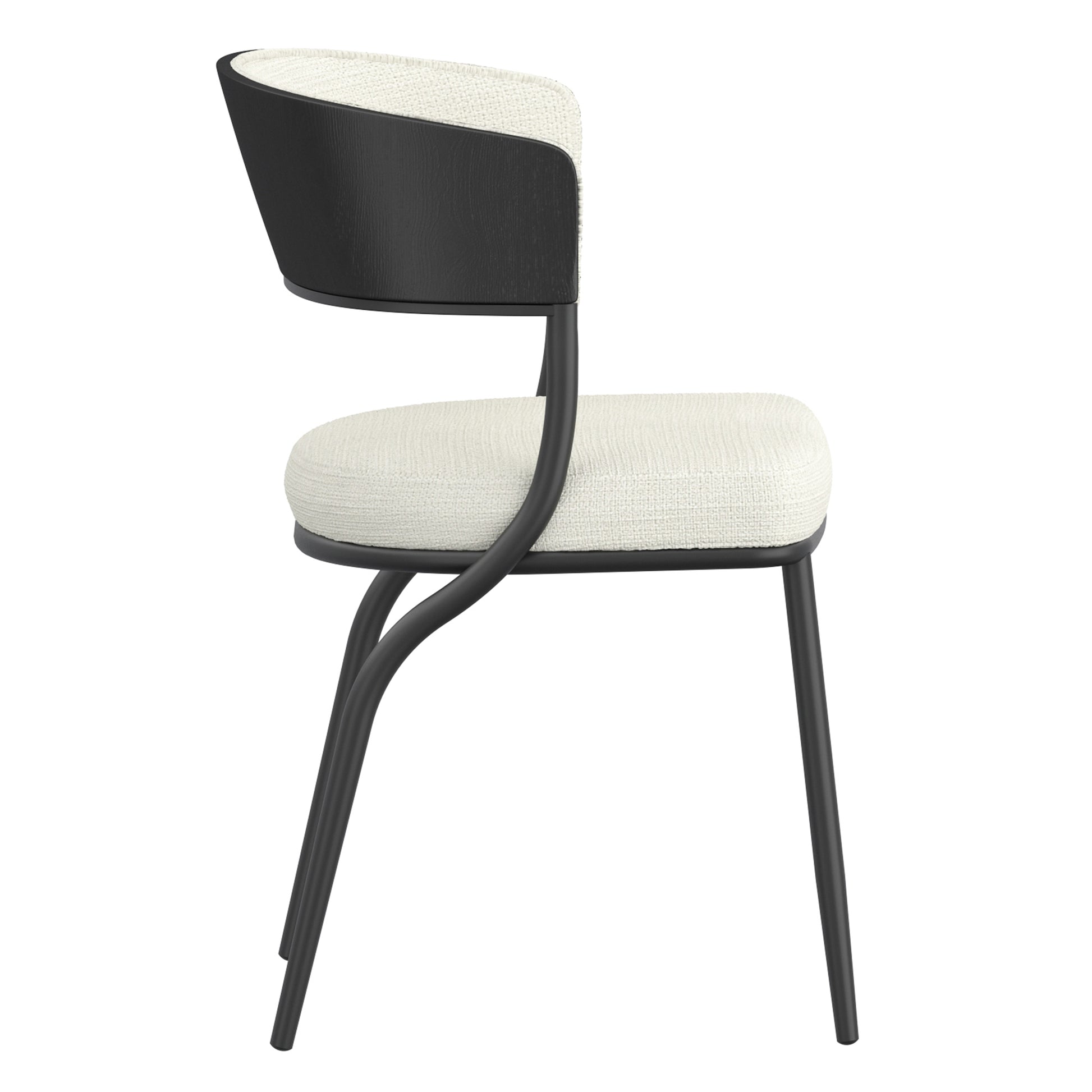 Kazan Dining Chair - Ivory Performance Fabric Bentwood Back-DECOROLALA