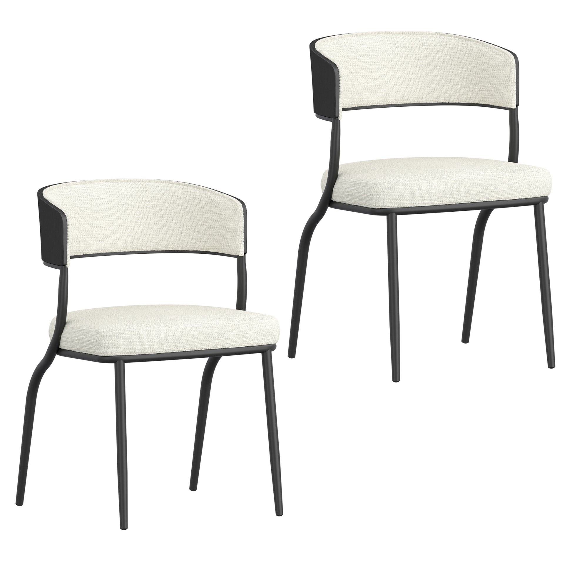Kazan Dining Chair - Ivory Performance Fabric Bentwood Back-DECOROLALA