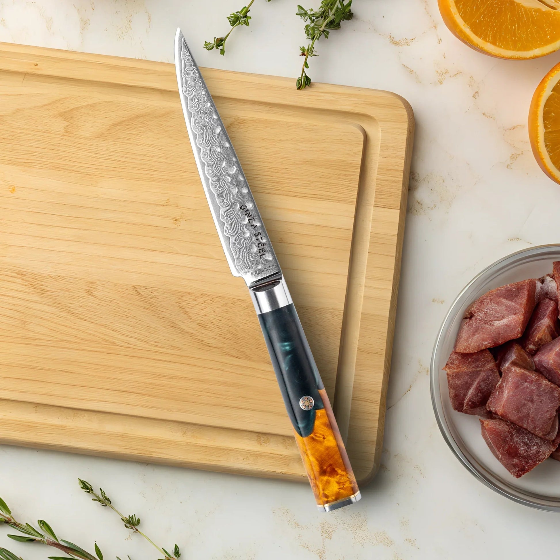 Kaze Katana 6? Utility Knife | Damascus Steel by Ginza Steel-Utility Knife-DECOROLALA