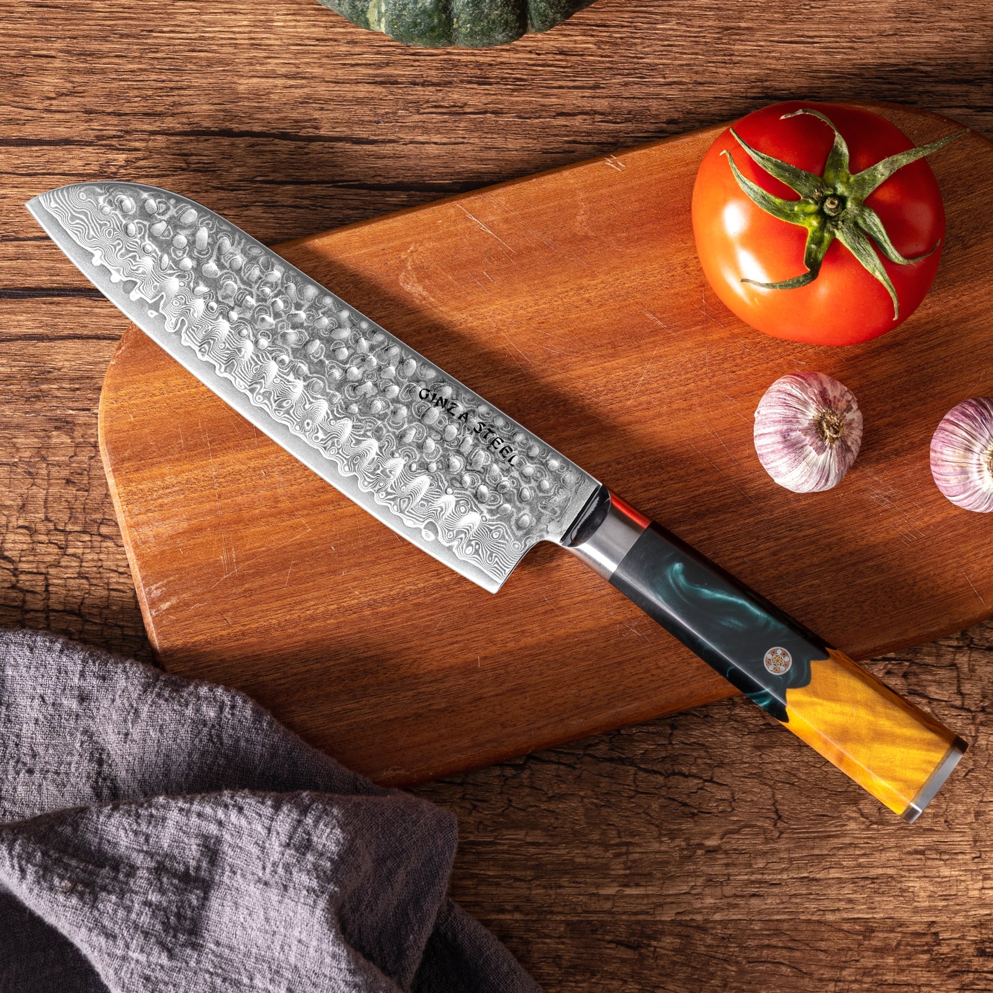 Kaze Katana 7" Santoku Knife Damascus Steel-Santoku Knife-DECOROLALA