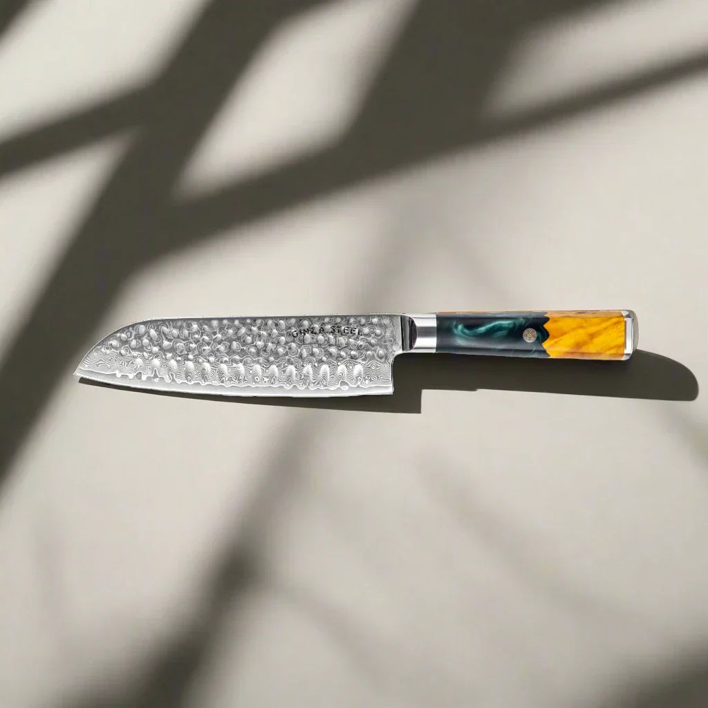 Kaze Katana 7? Santoku Knife | Damascus Steel by Ginza Steel-Santoku Knife-DECOROLALA