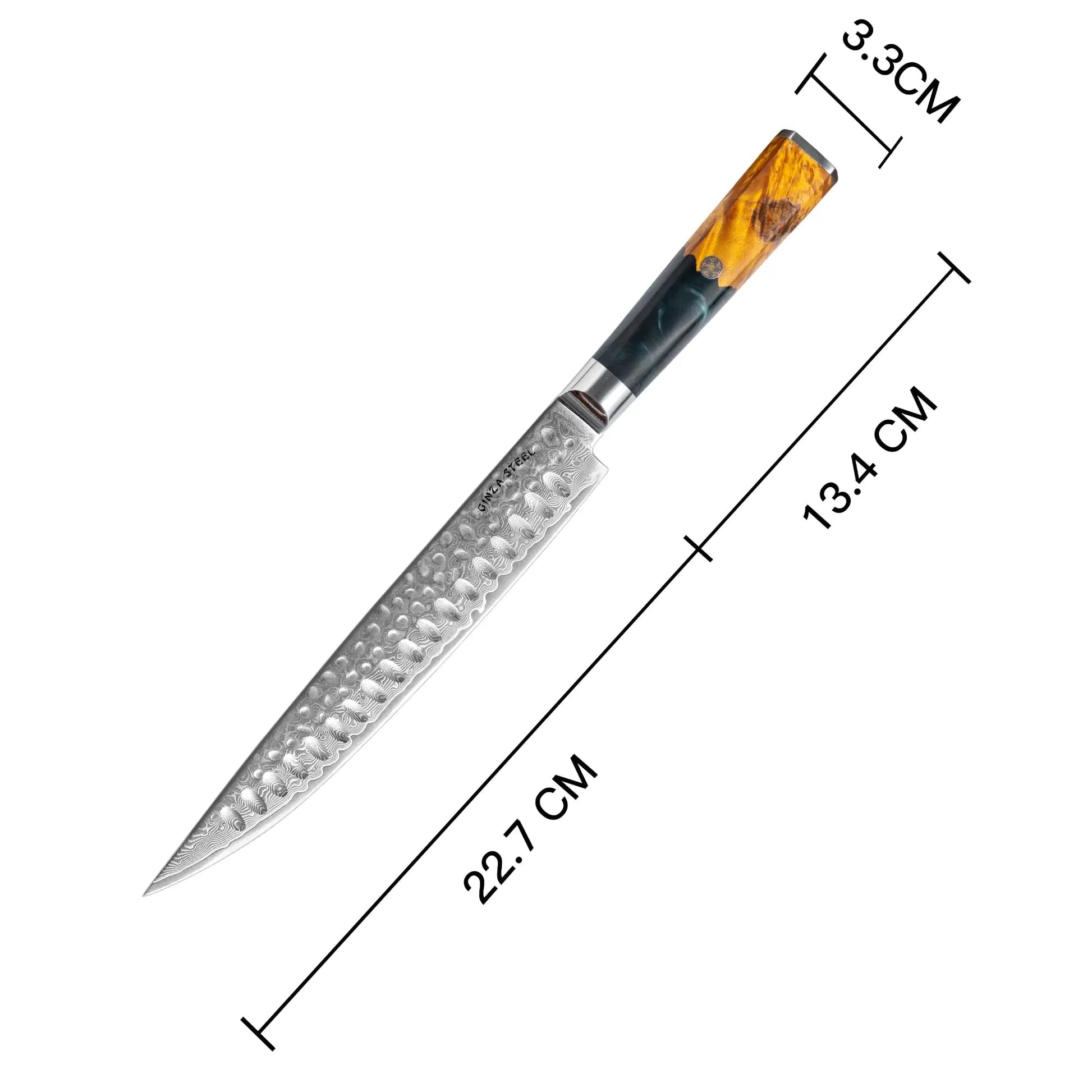 Kaze Katana 9? Carving Knife | Damascus Steel by Ginza Steel-Carving Knife-DECOROLALA