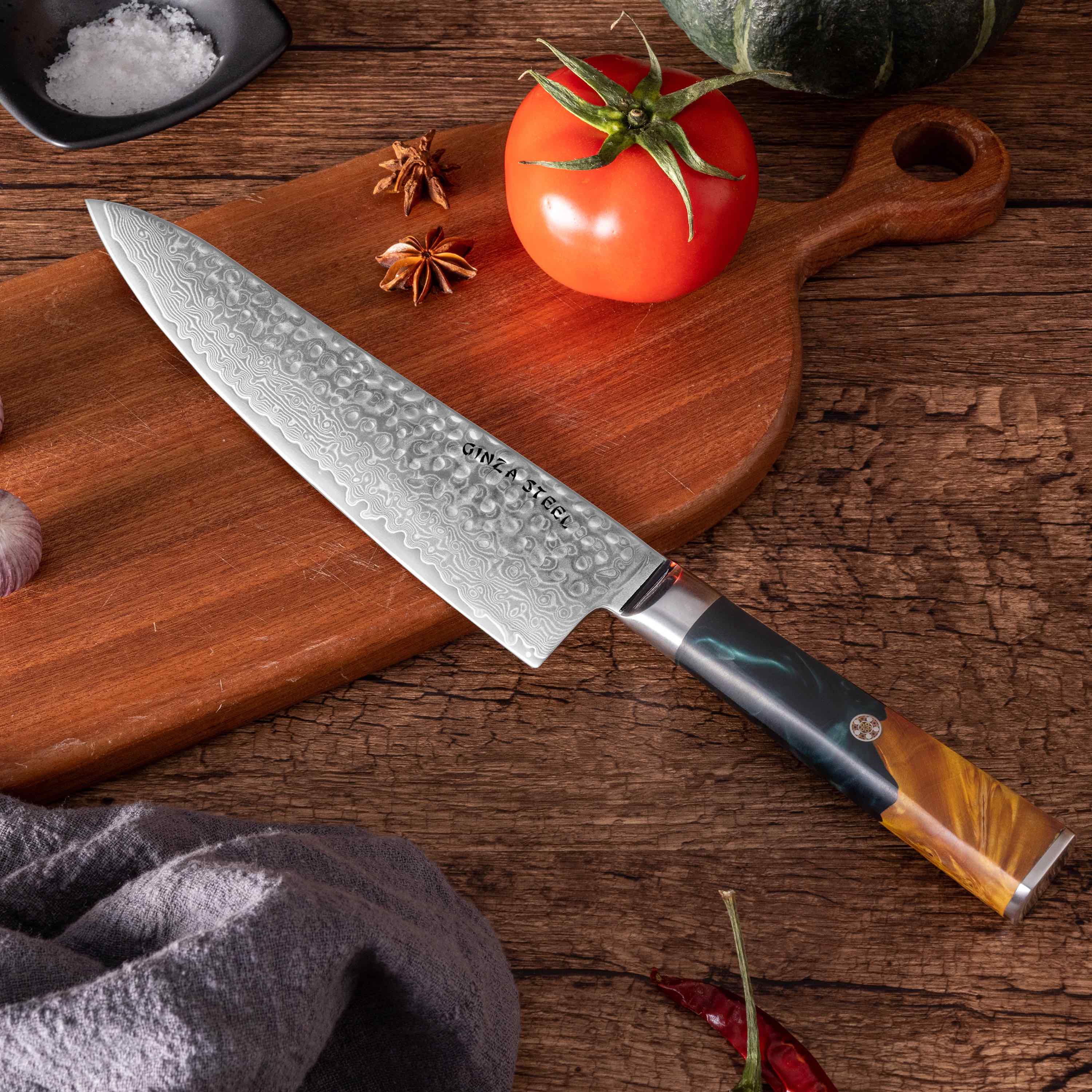 Kaze Katana Chef Knife 8" Damascus VG10 67 Layer-Chef Knife-DECOROLALA