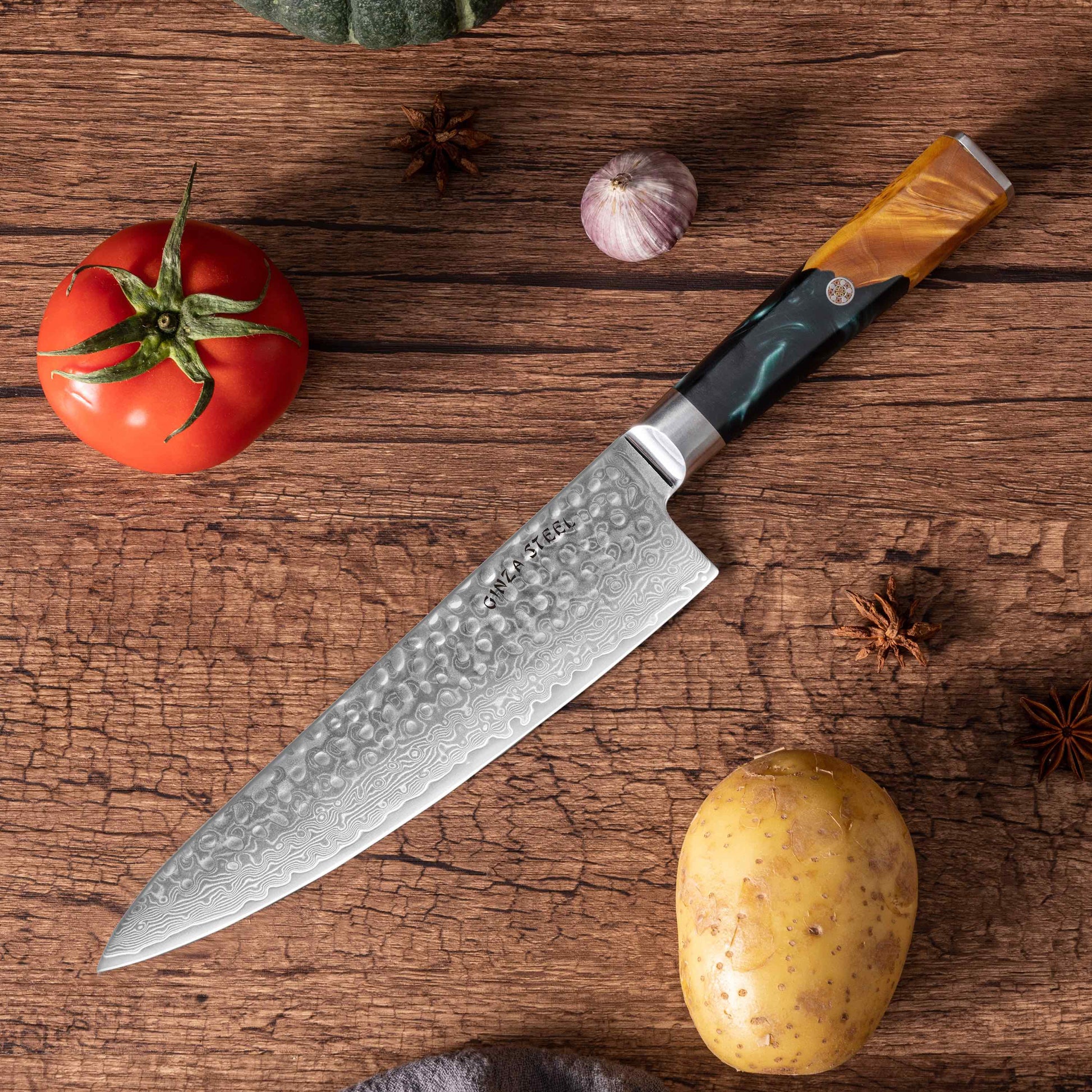 Kaze Katana Chef Knife 8" Damascus VG10 67 Layer-Chef Knife-DECOROLALA
