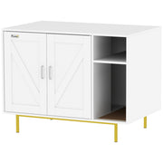 Cat Litter Box Enclosure, Hidden Litter Box with Scratching Pad, Storage, for Living Room, Bedroom, 31.5" x 20" x 24"