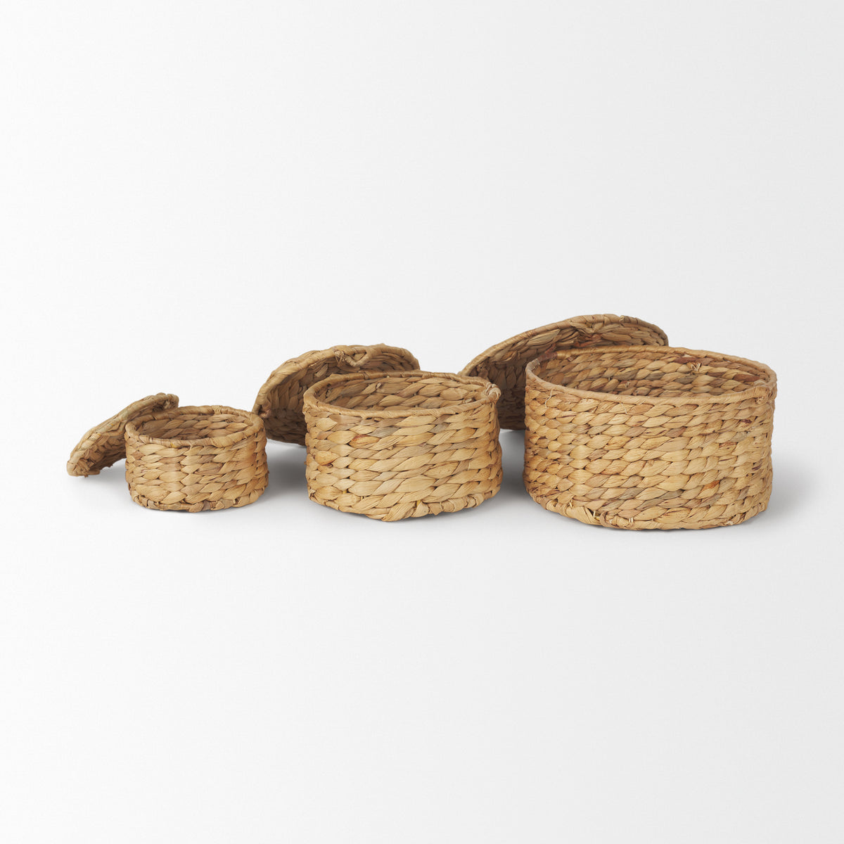 Kea Set of 3 Nesting Water Hyacinth Boxes with Lids-Boxes-DECOROLALA