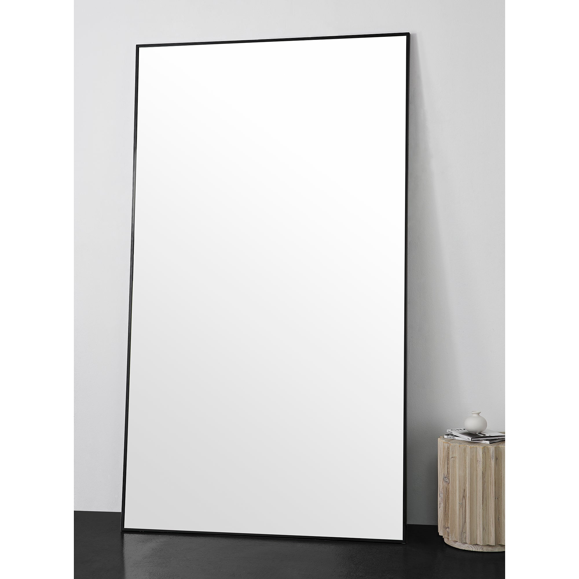 Keene 83" Tall Rectangle Full Length Mirror, Black-Full Length Mirror-DECOROLALA