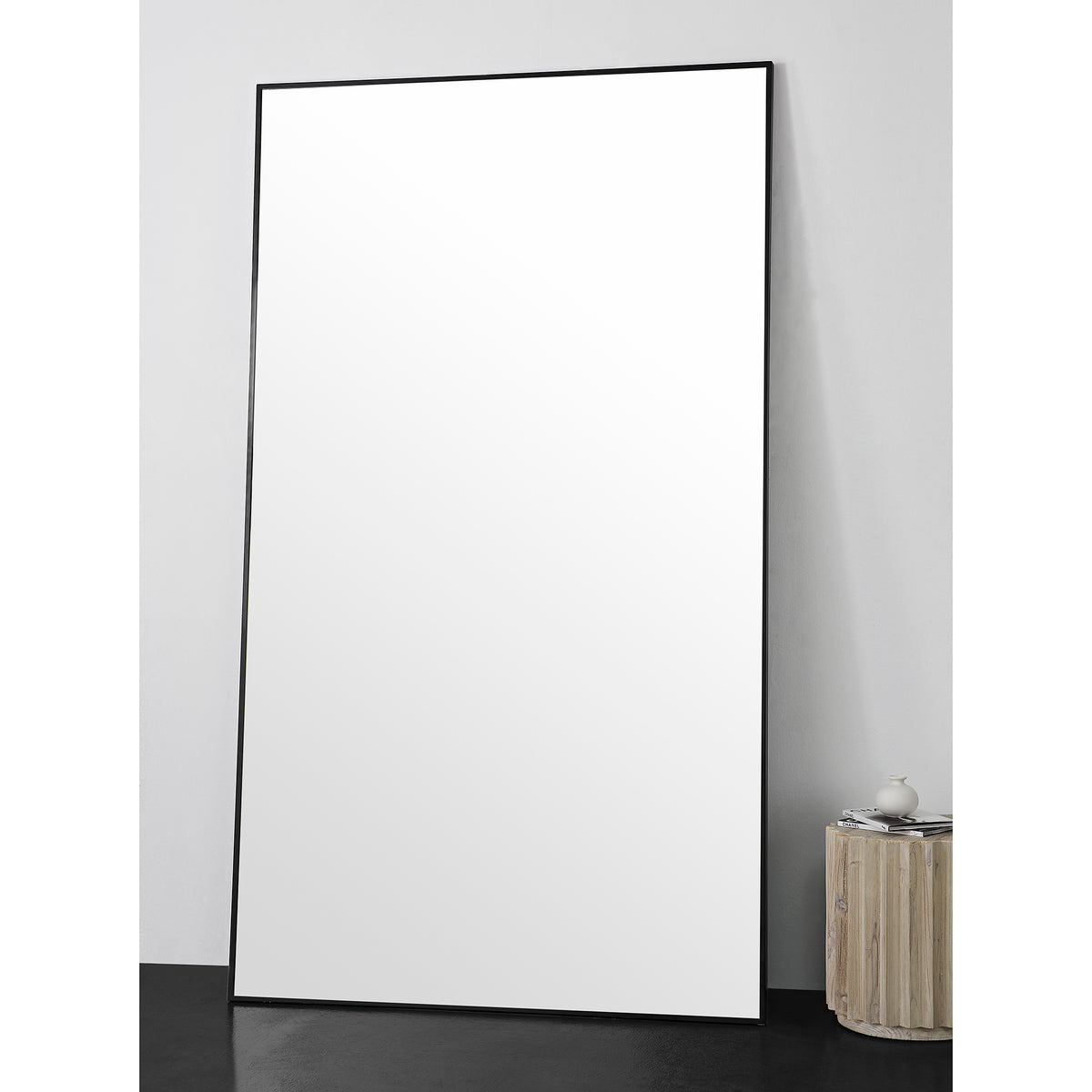 Keene 83" Tall Rectangle Full Length Mirror, Black-Full-Length Mirrors-DECOROLALA