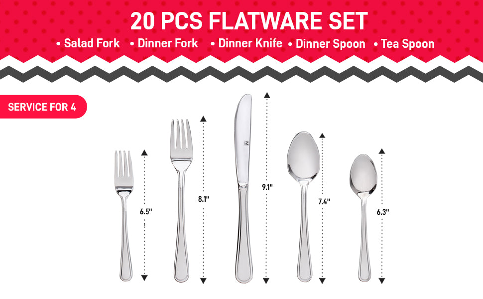 Kelby 20pc Stainless Steel Flatware Set-Cutlery and Flatware-DECOROLALA