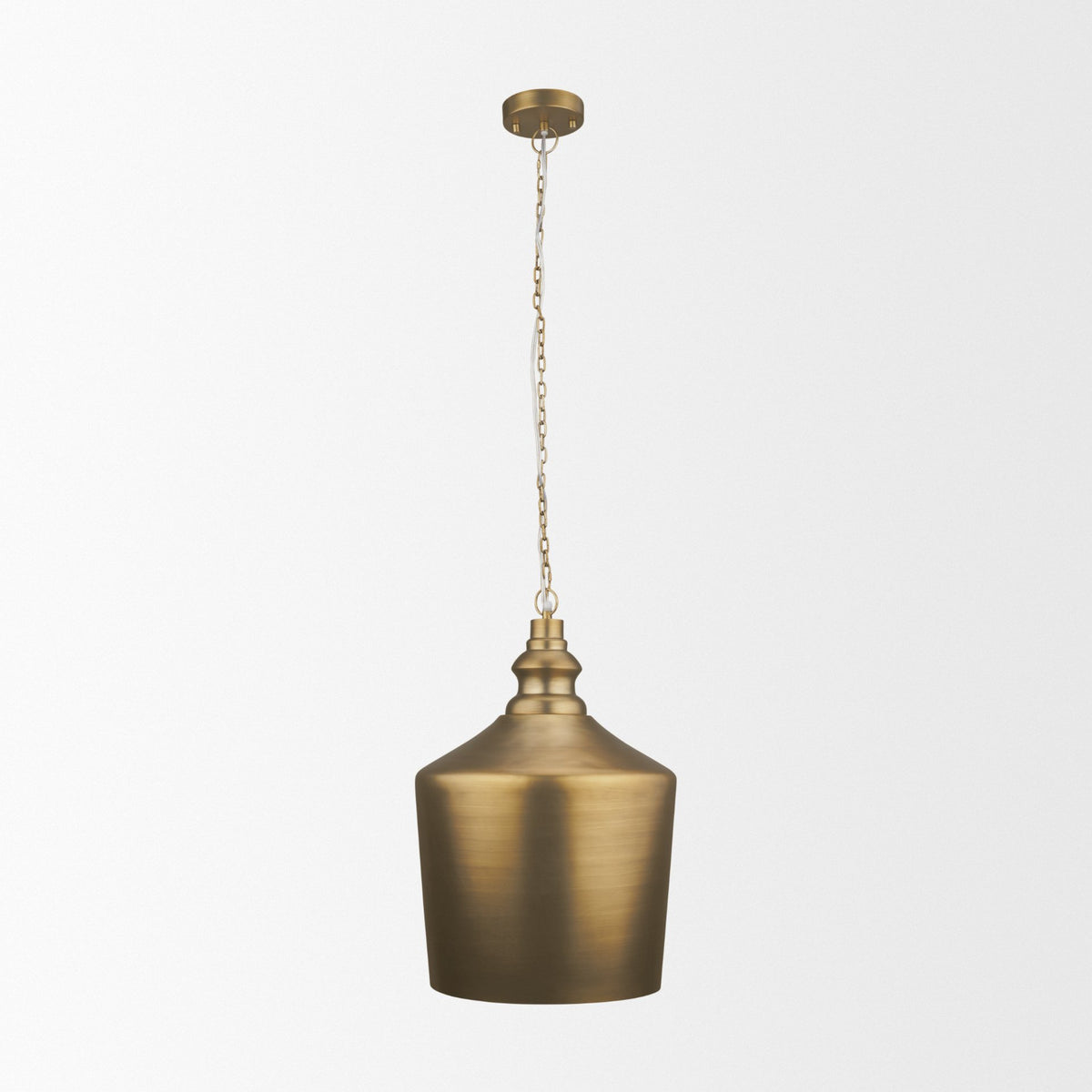 Keller Tall Antiqued Brass Metal 1-Light Pendant-Pendant Lighting-DECOROLALA