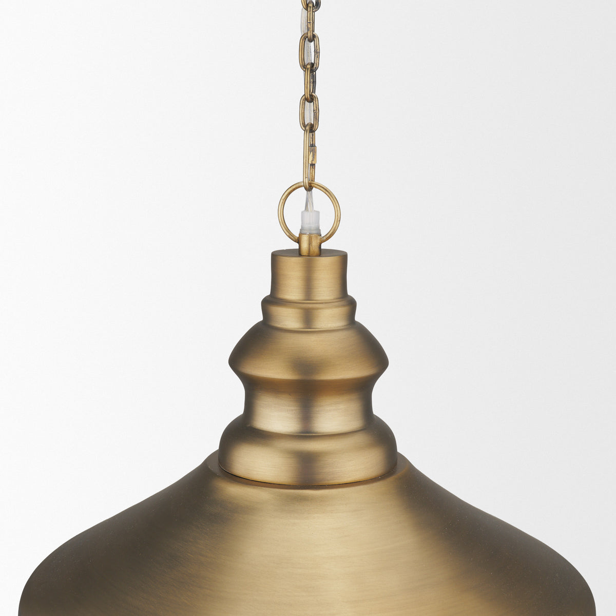 Keller Tall Antiqued Brass Metal 1-Light Pendant-Pendant Lighting-DECOROLALA