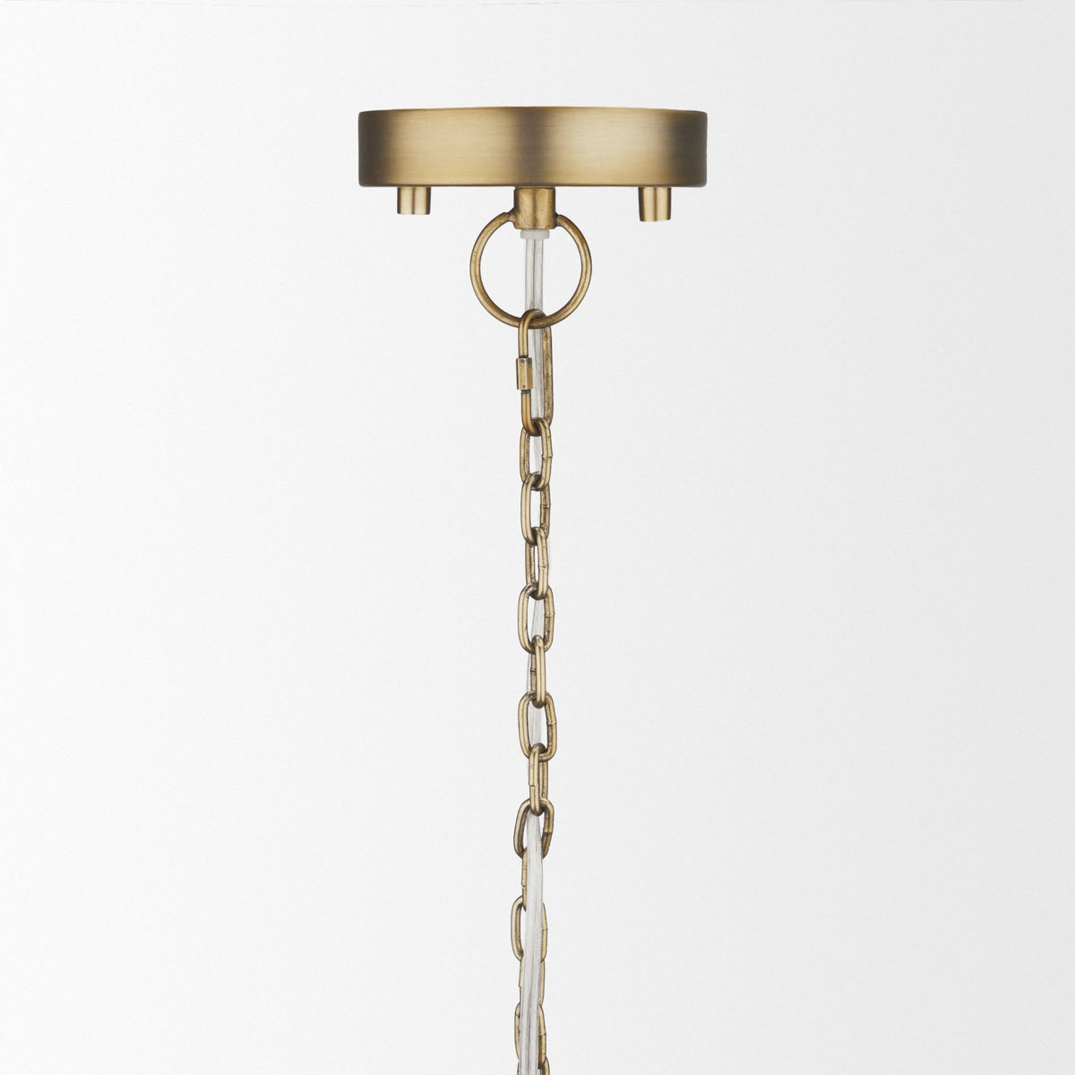 Keller Tall Antiqued Brass Metal 1-Light Pendant-Pendant Lighting-DECOROLALA