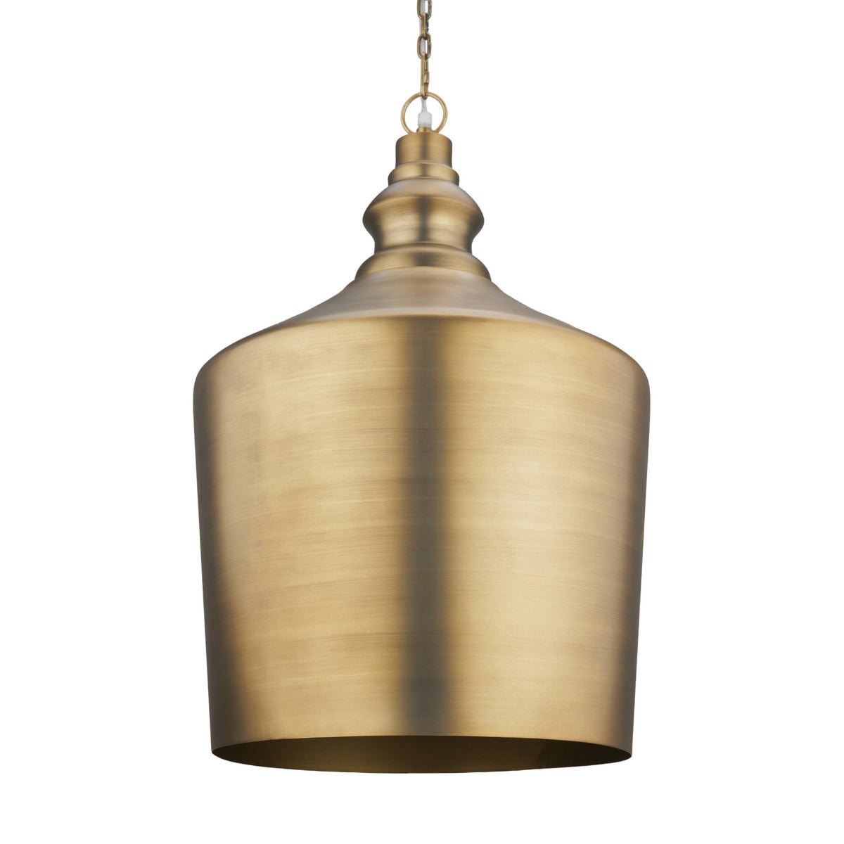 Keller Tall Antiqued Brass Metal 1-Light Pendant-Pendant Lighting-DECOROLALA
