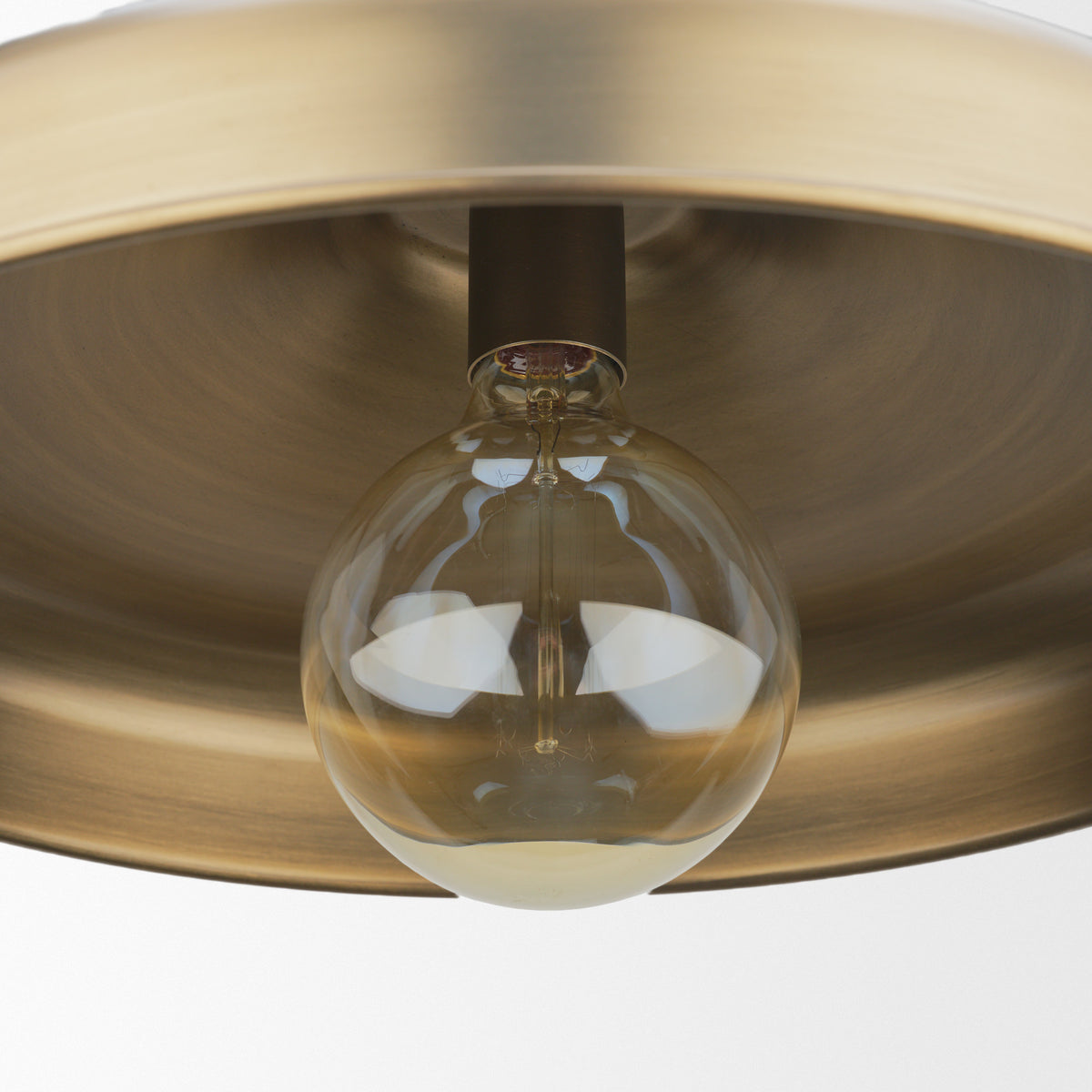 Keller Wide Antiqued Brass Metal 1-Light Pendant-Pendant Lighting-DECOROLALA