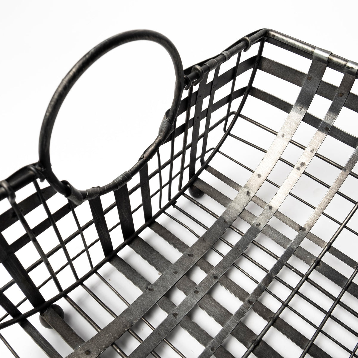 Kenneth Gray Metal Baskets - Set of 2 - 24"L x 12"W-Decorative Baskets-DECOROLALA