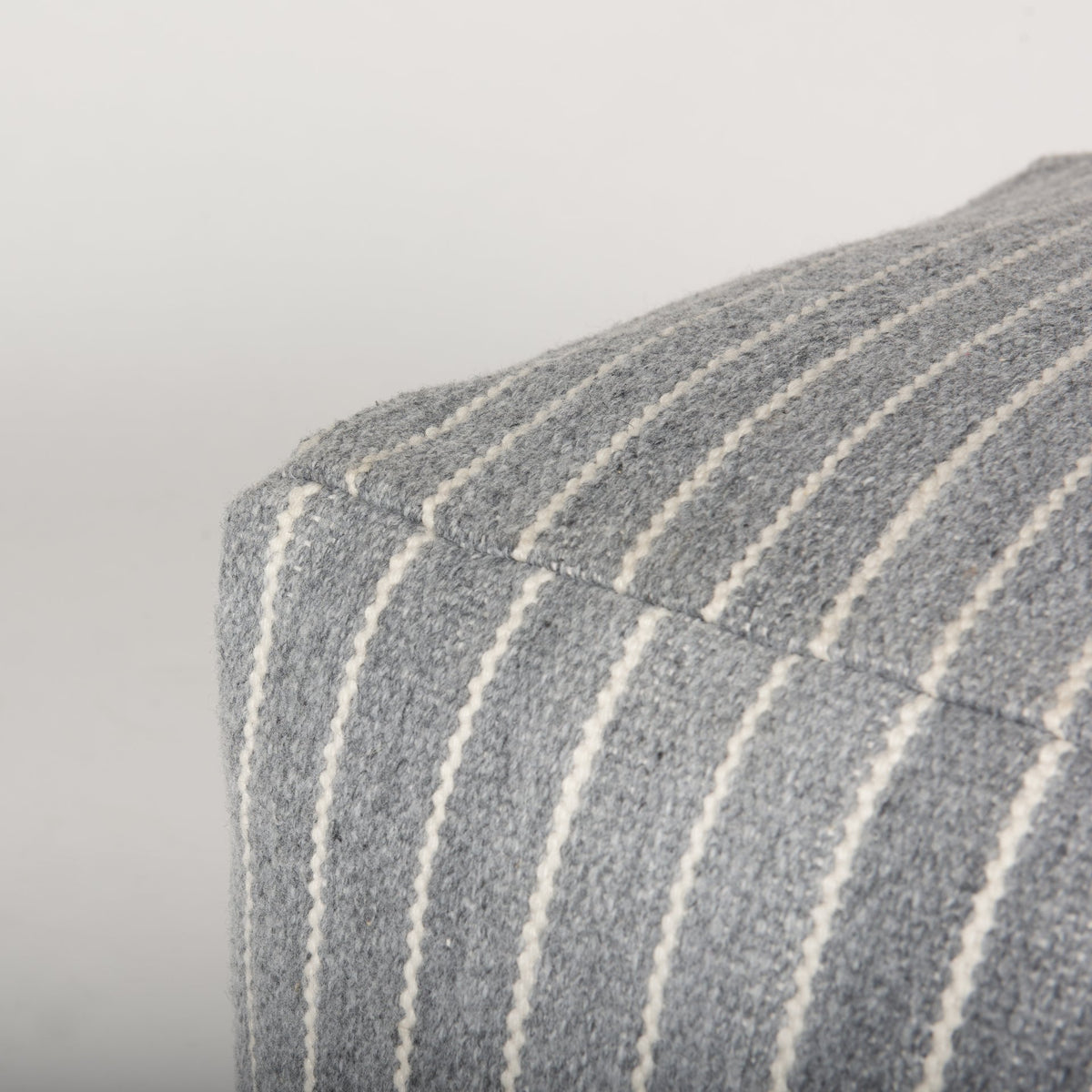 Kensie Large Blue Striped Pouf-Poufs-DECOROLALA