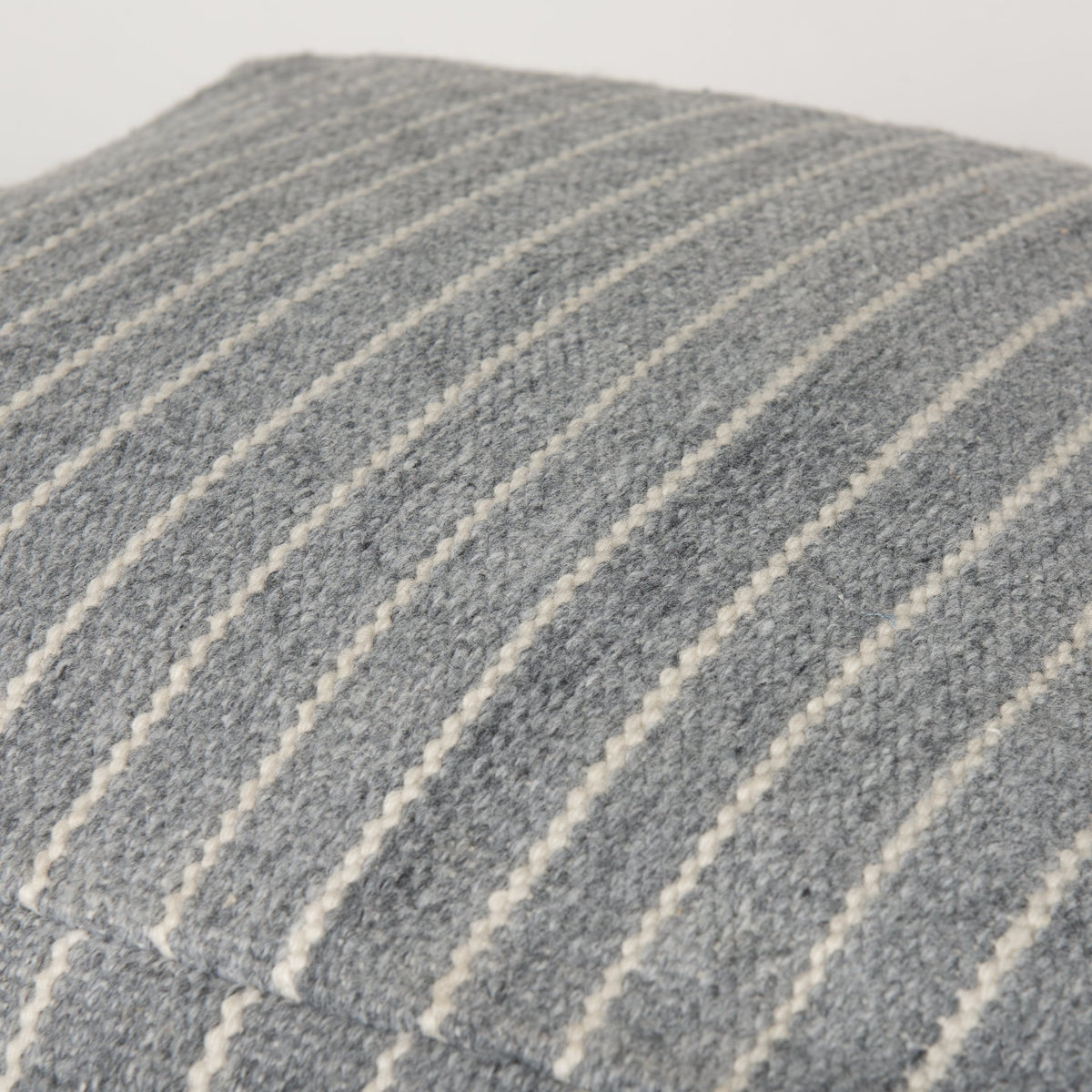 Kensie Large Blue Striped Pouf-Poufs-DECOROLALA