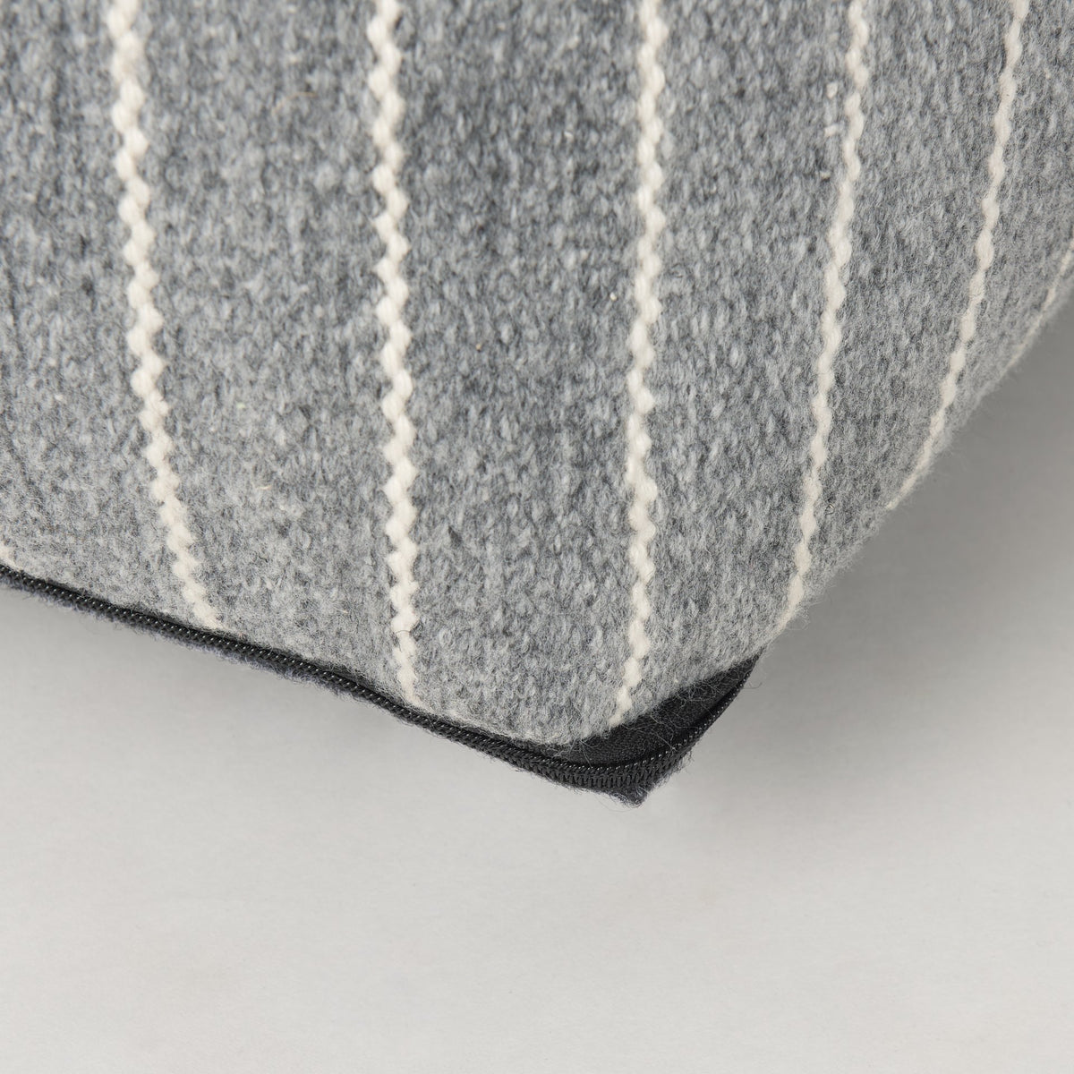 Kensie Large Blue Striped Pouf-Poufs-DECOROLALA