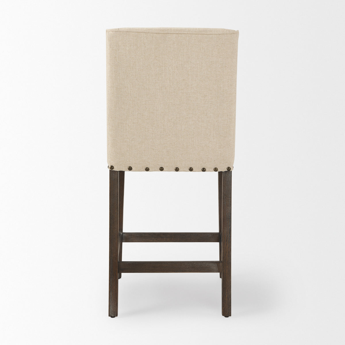Kensington 27.5" Seat Height Fabric Seat Brown Wood Frame Counter Stool-Bar Stools-DECOROLALA