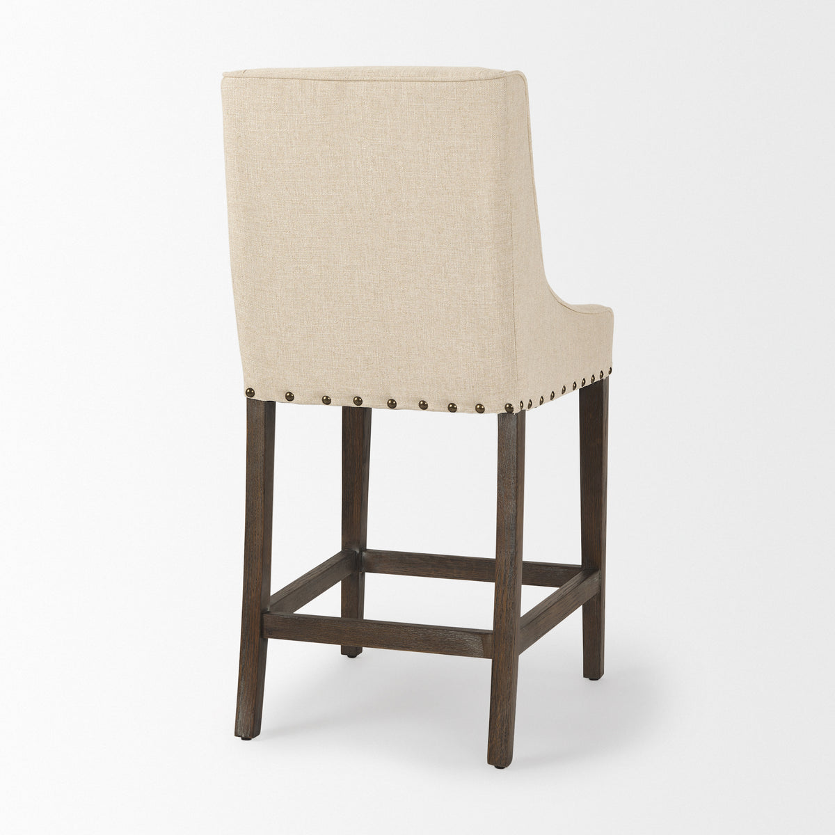 Kensington 27.5" Seat Height Fabric Seat Brown Wood Frame Counter Stool-Bar Stools-DECOROLALA