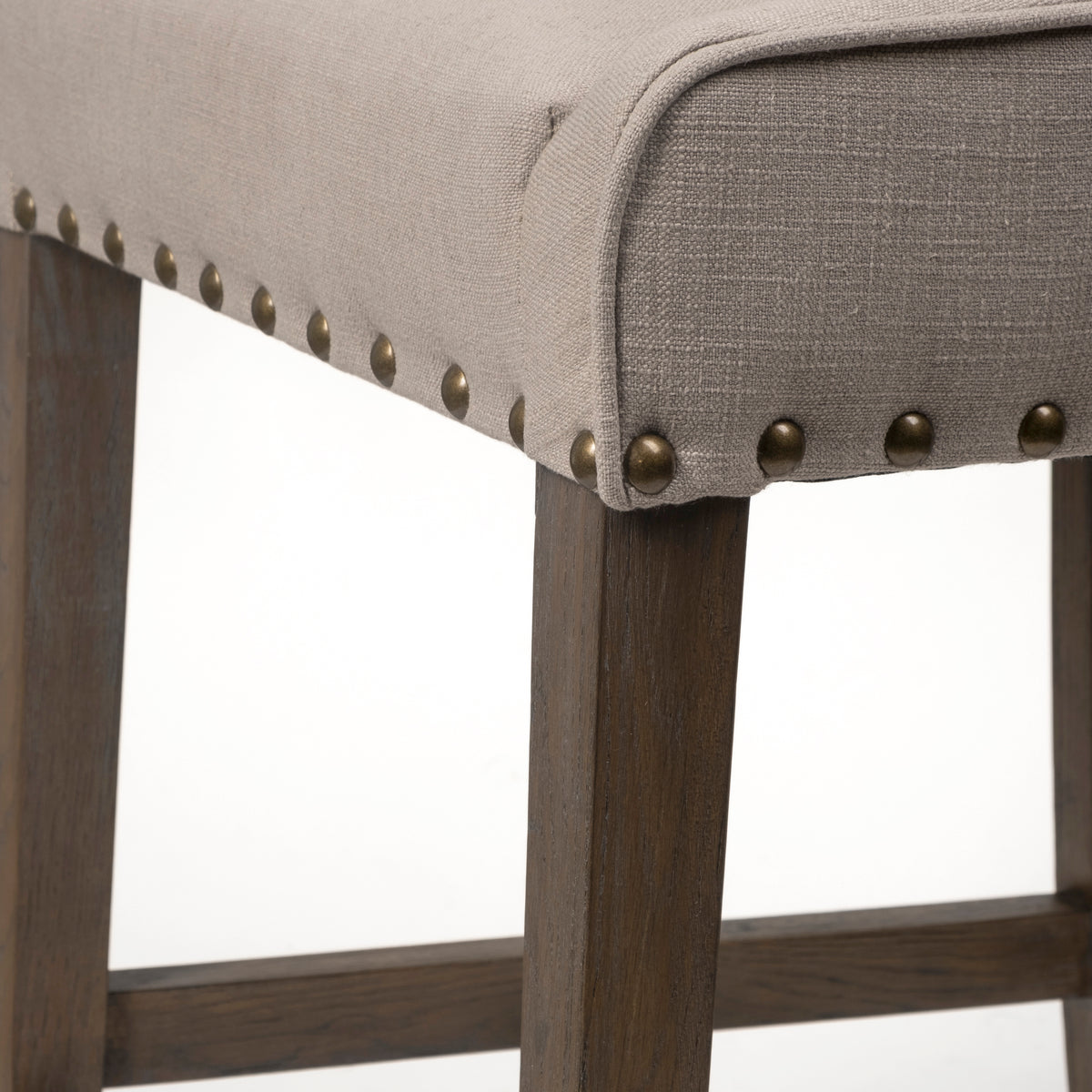 Kensington 27.5" Seat Height Fabric Seat Brown Wood Frame Counter Stool-Bar Stools-DECOROLALA