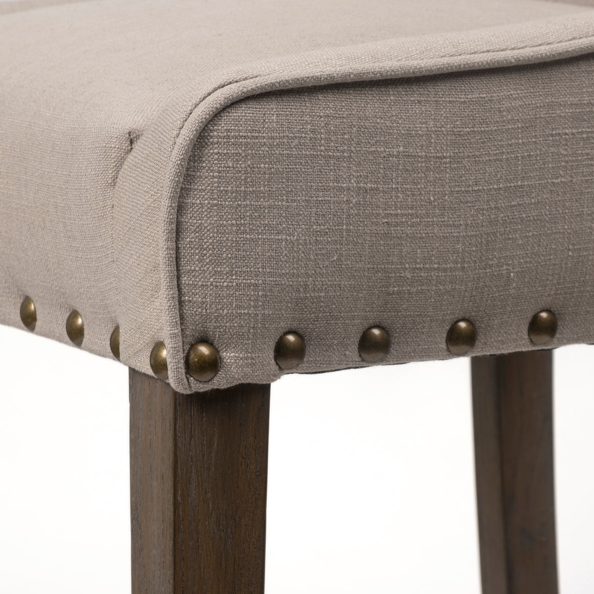 Kensington 27.5" Seat Height Fabric Seat Brown Wood Frame Counter Stool-Bar Stools-DECOROLALA