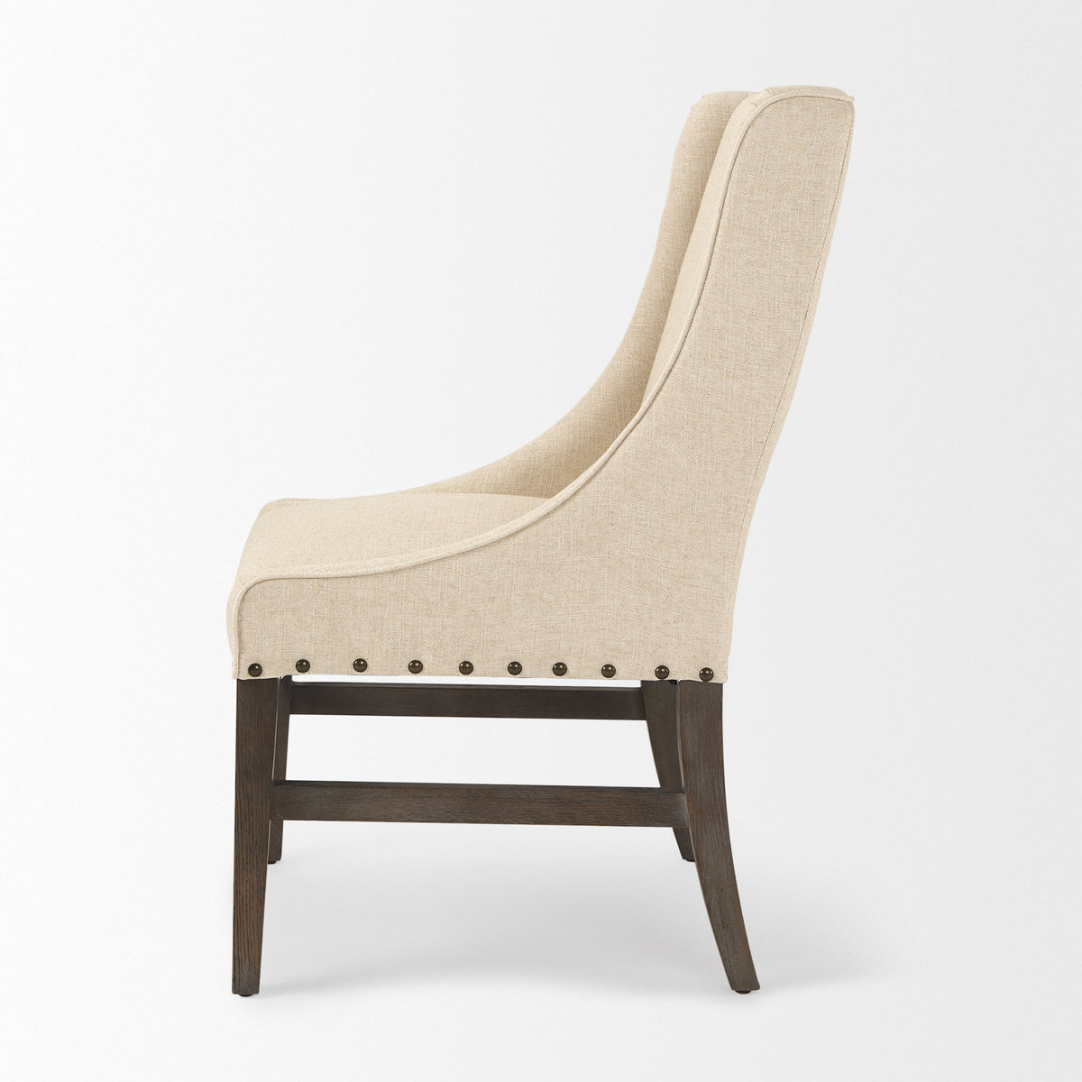 Kensington High-Back Dining Side Chair | Fabric w/ Wood-Dining Chairs-DECOROLALA