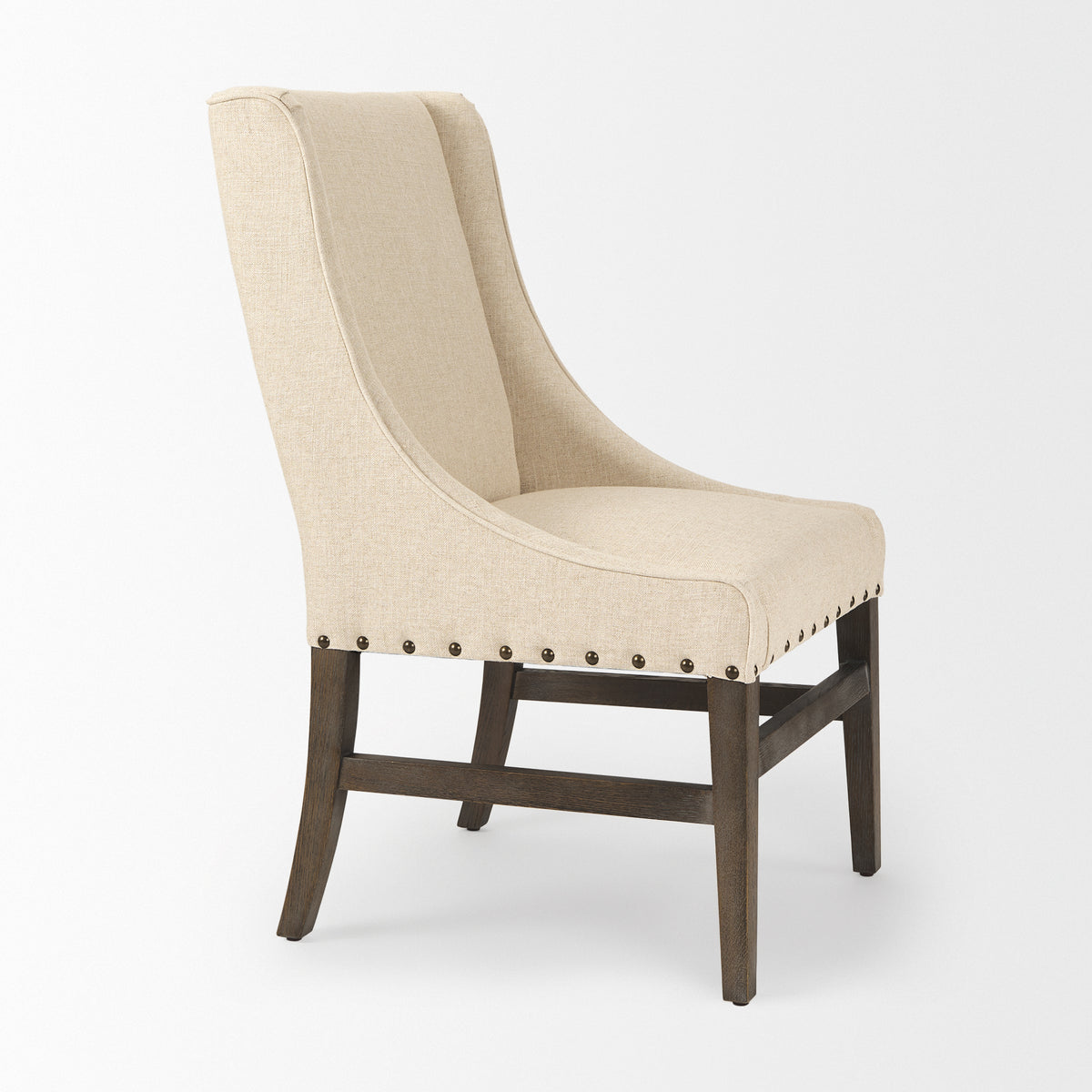 Kensington High-Back Dining Side Chair | Fabric w/ Wood-Dining Chairs-DECOROLALA