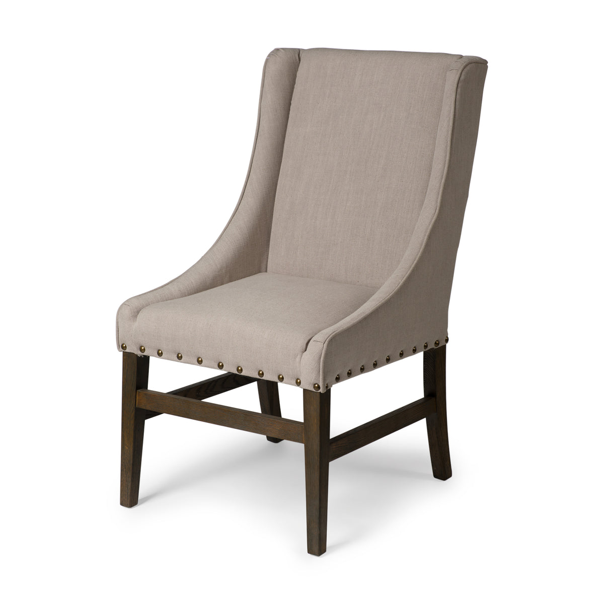 Kensington High-Back Dining Side Chair | Fabric w/ Wood-Dining Chairs-DECOROLALA