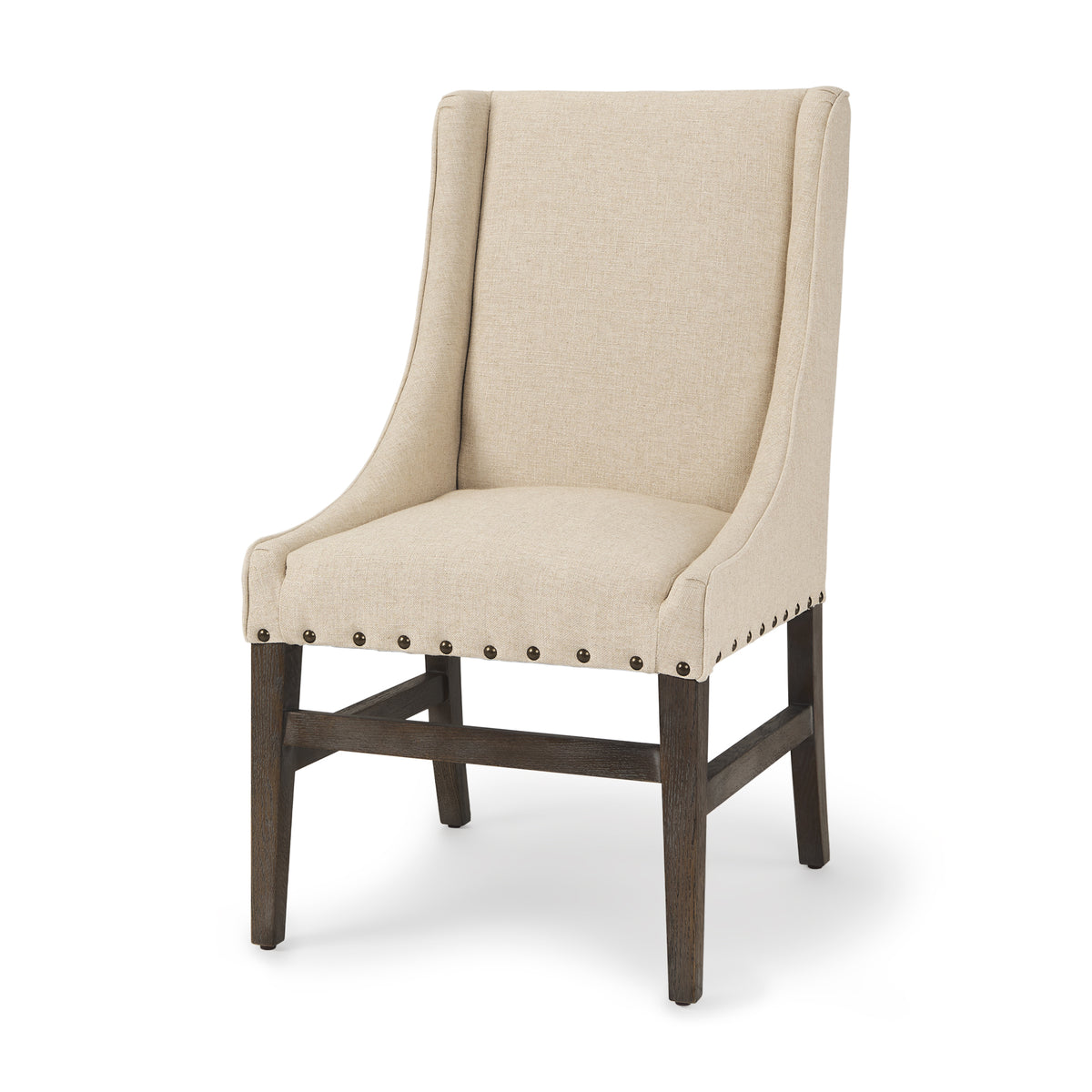 Kensington High-Back Dining Side Chair | Fabric w/ Wood-Dining Chairs-DECOROLALA
