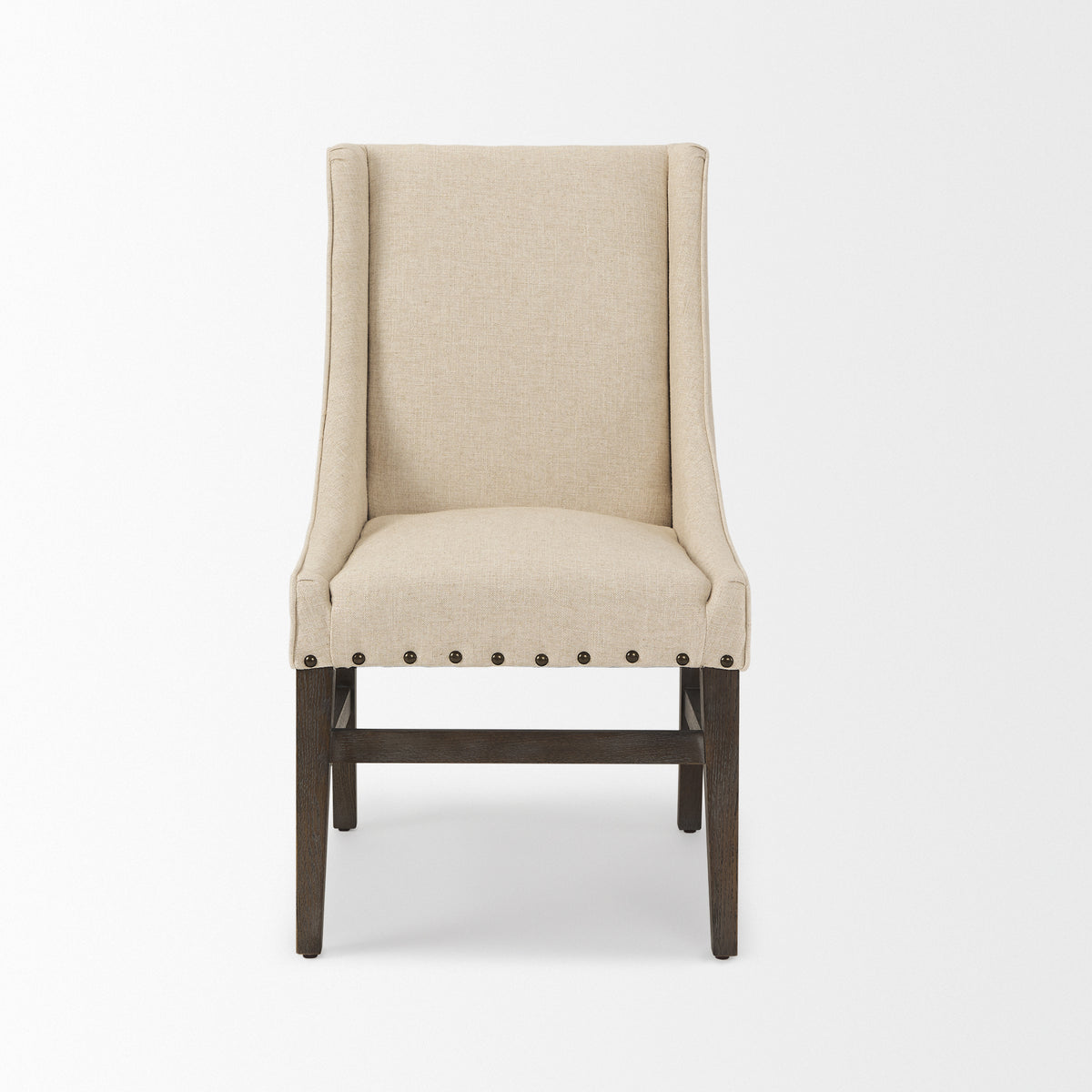 Kensington High-Back Dining Side Chair | Fabric w/ Wood-Dining Chairs-DECOROLALA