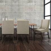 Kensington High-Back Dining Side Chair | Fabric w/ Wood-Dining Chairs-DECOROLALA