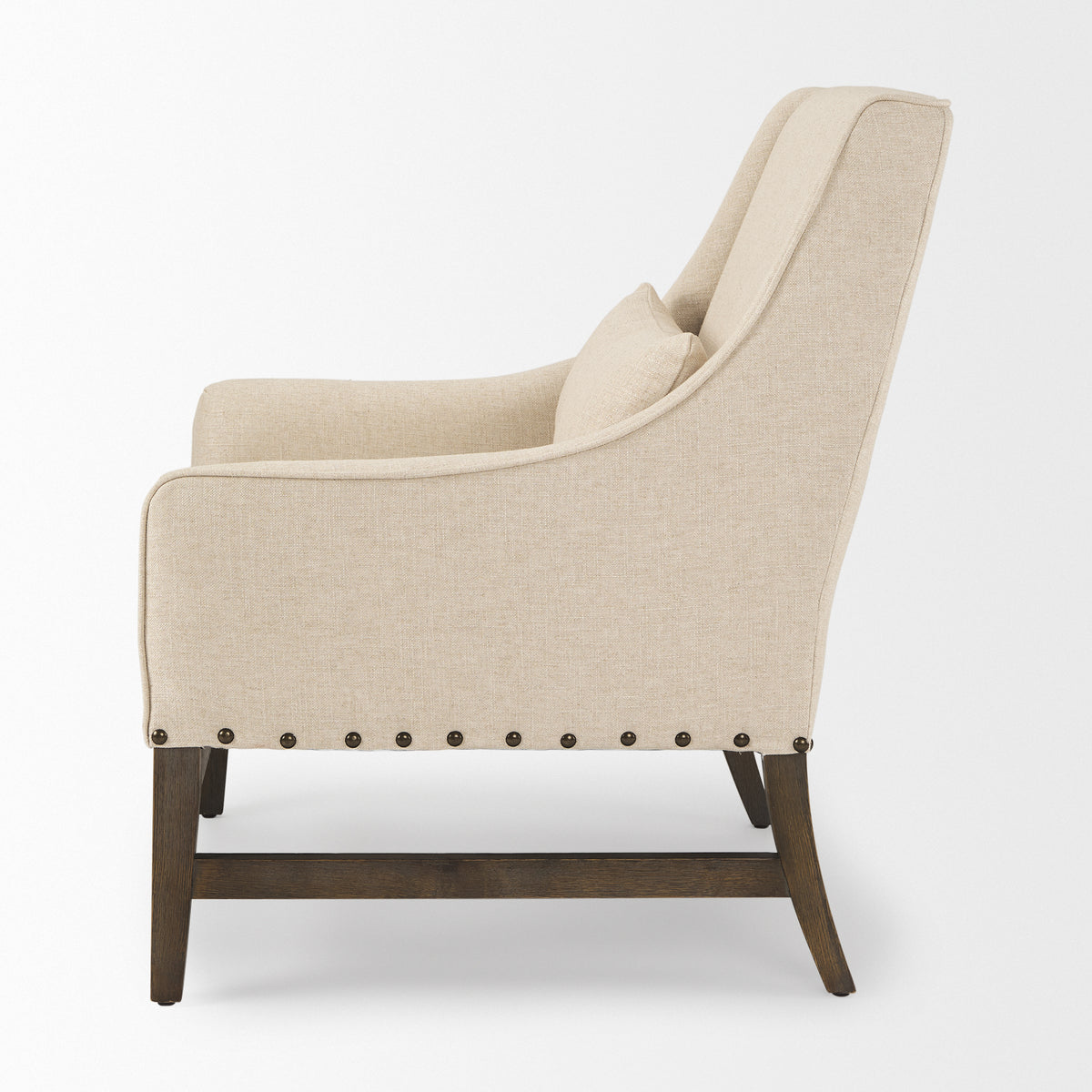 Kensington Linen Fabric and Wood Accent Chair-Accent Chairs-DECOROLALA