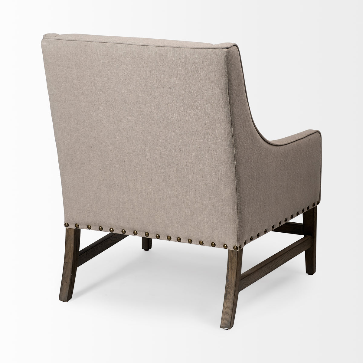 Kensington Linen Fabric and Wood Accent Chair-Accent Chairs-DECOROLALA
