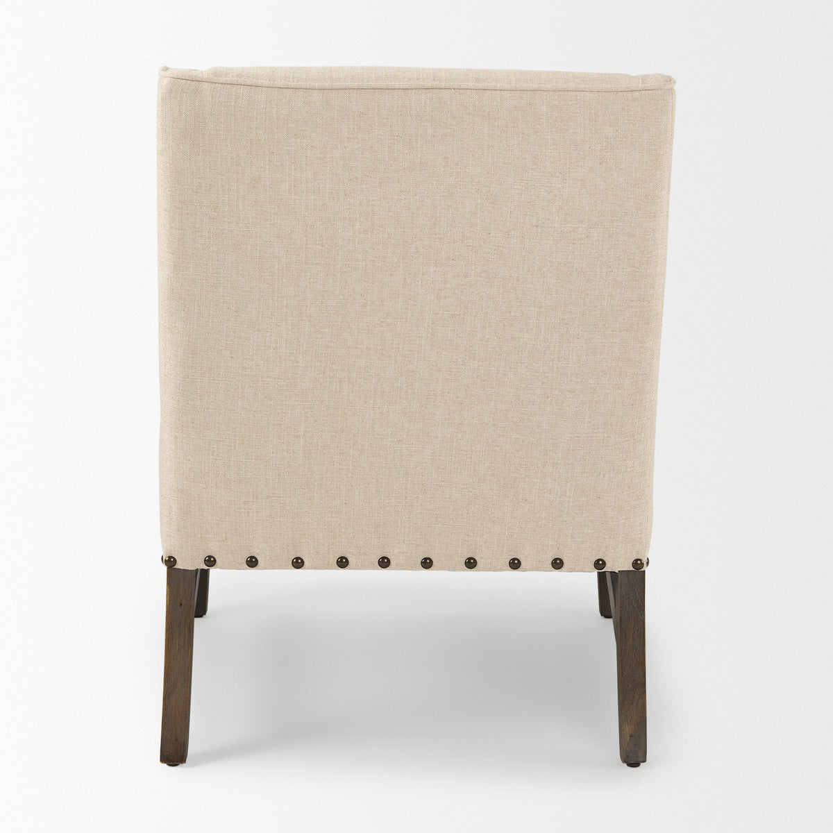 Kensington Linen Fabric and Wood Accent Chair-Accent Chairs-DECOROLALA