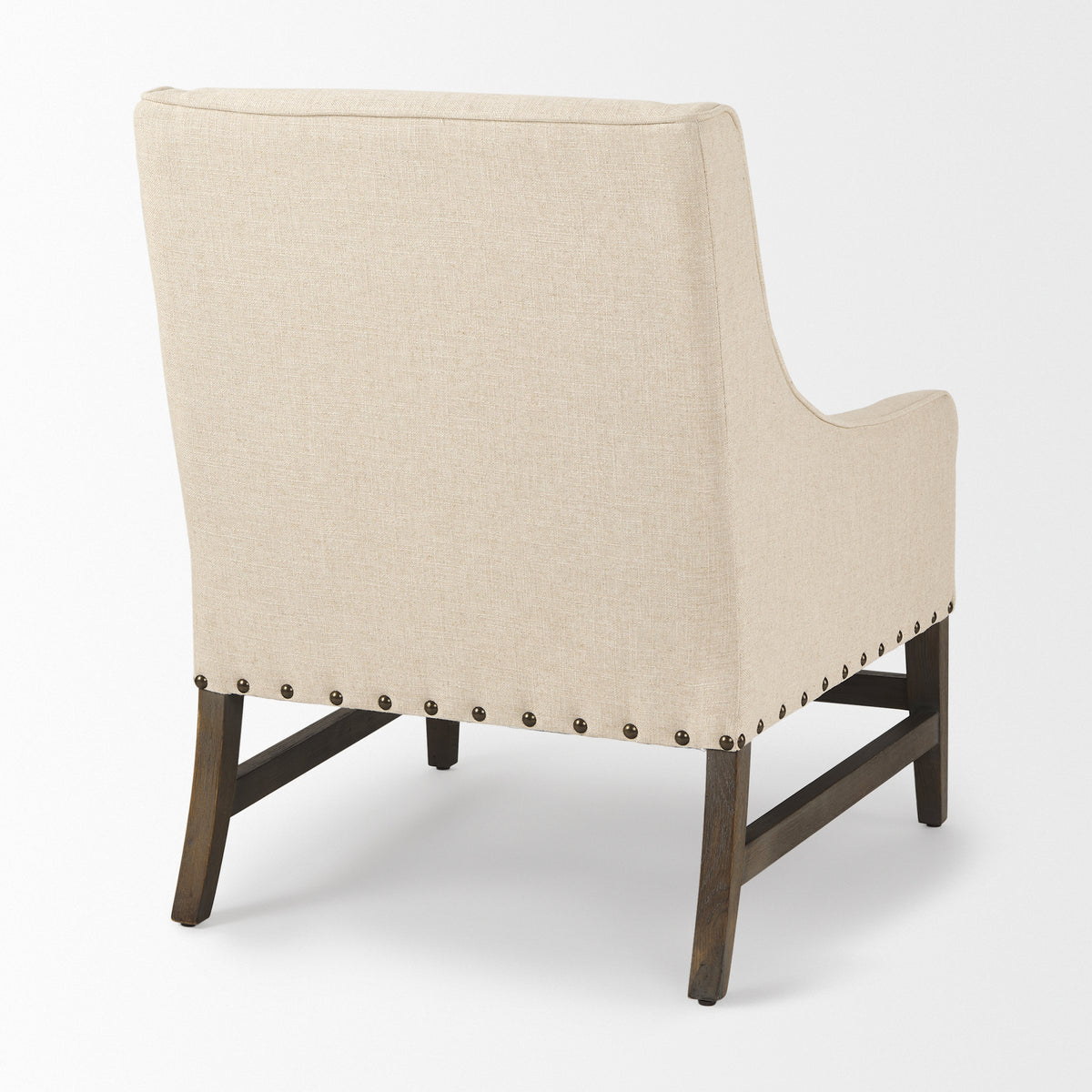 Kensington Linen Fabric and Wood Accent Chair-Accent Chairs-DECOROLALA