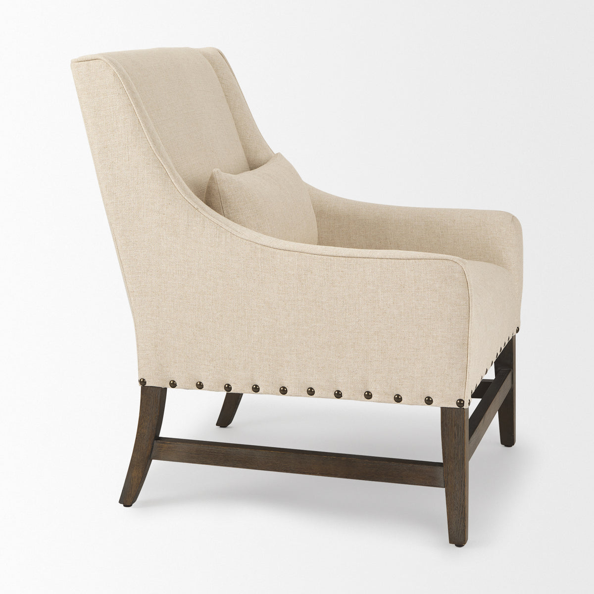 Kensington Linen Fabric and Wood Accent Chair-Accent Chairs-DECOROLALA
