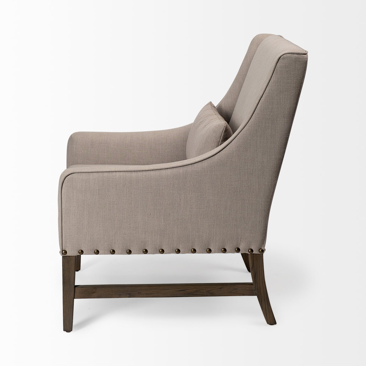 Kensington Linen Fabric and Wood Accent Chair-Accent Chairs-DECOROLALA