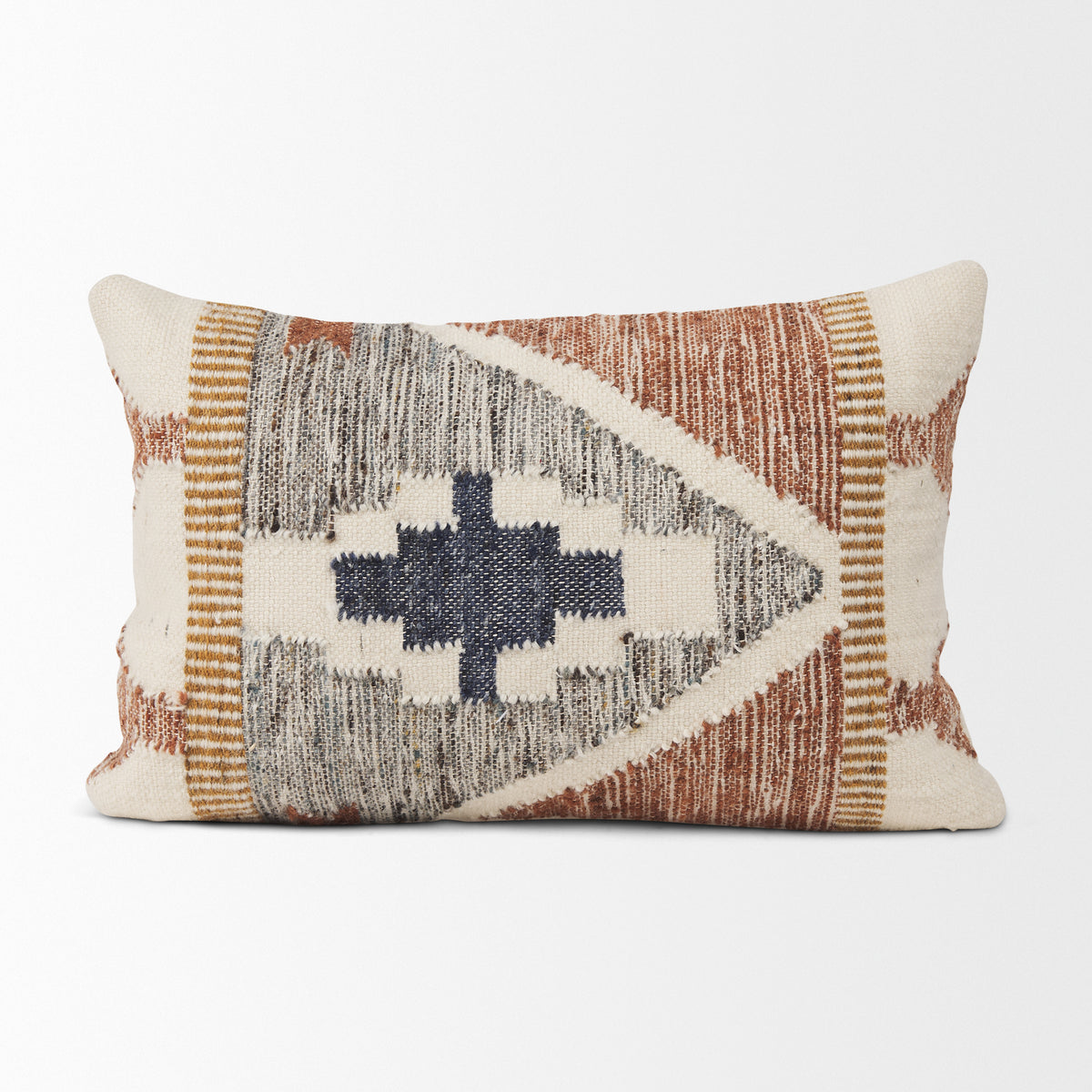 Kenzie 13x21 Multi Colored Print Lumbar Pillow Cover w/ Down Filler-Decorative Pillows-DECOROLALA