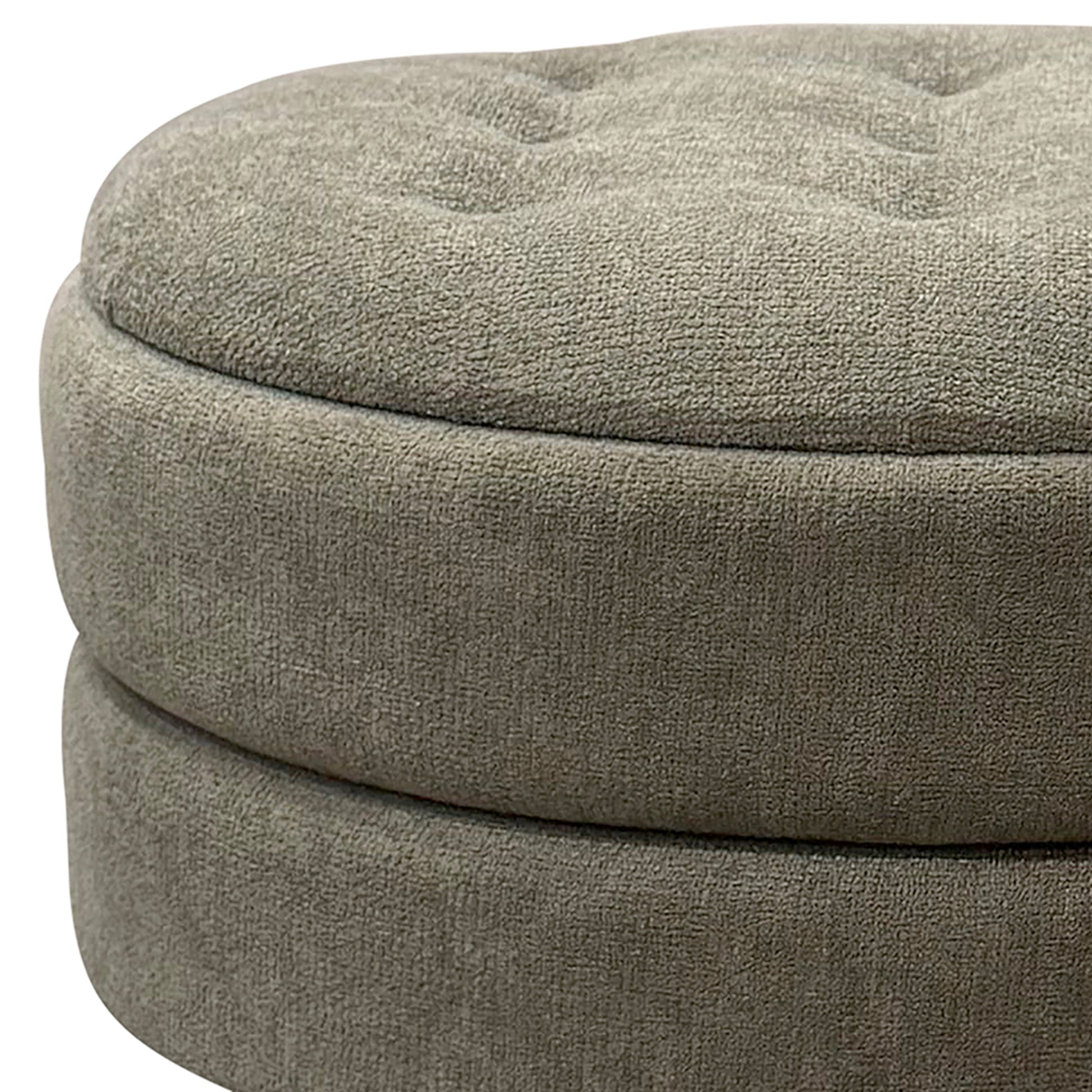 Kepler Round Storage Ottoman - Moss Green Side Table Lid-DECOROLALA