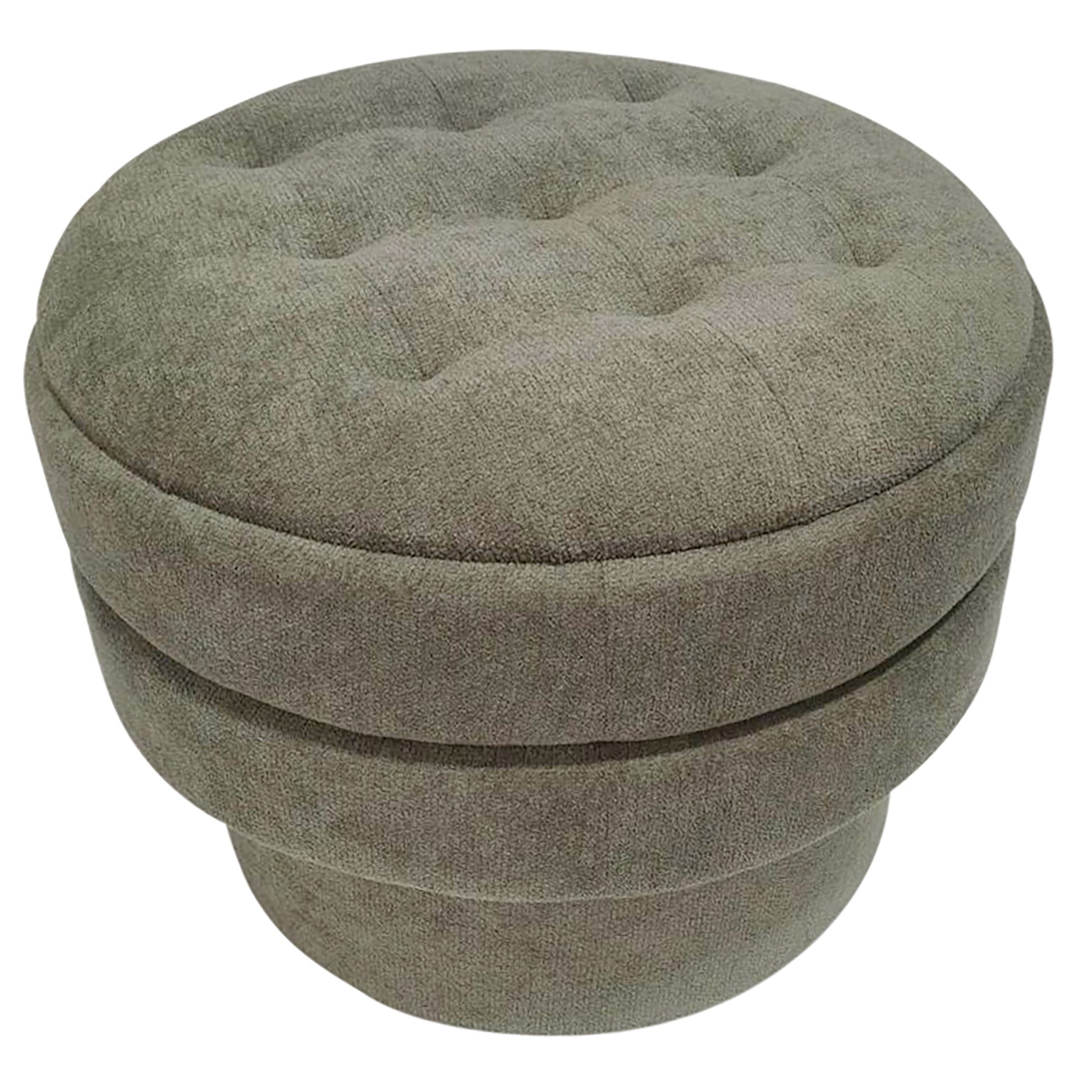 Kepler Round Storage Ottoman - Moss Green Side Table Lid-DECOROLALA