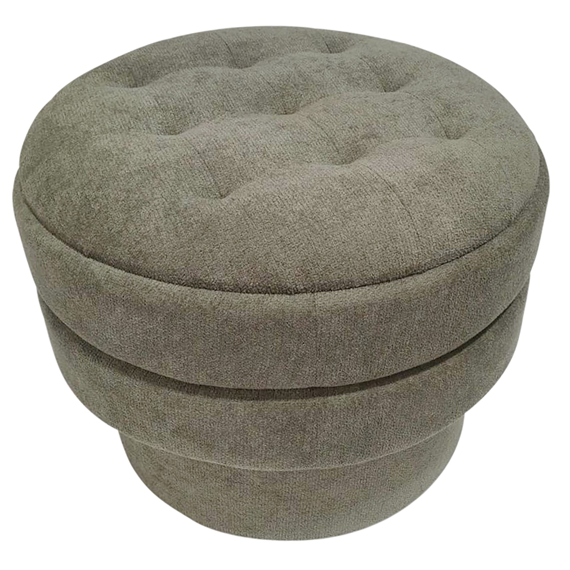 Kepler Round Storage Ottoman - Moss Green Side Table Lid-DECOROLALA