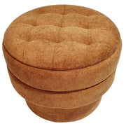 Kepler Round Storage Ottoman with Side Table Lid - Rust-DECOROLALA