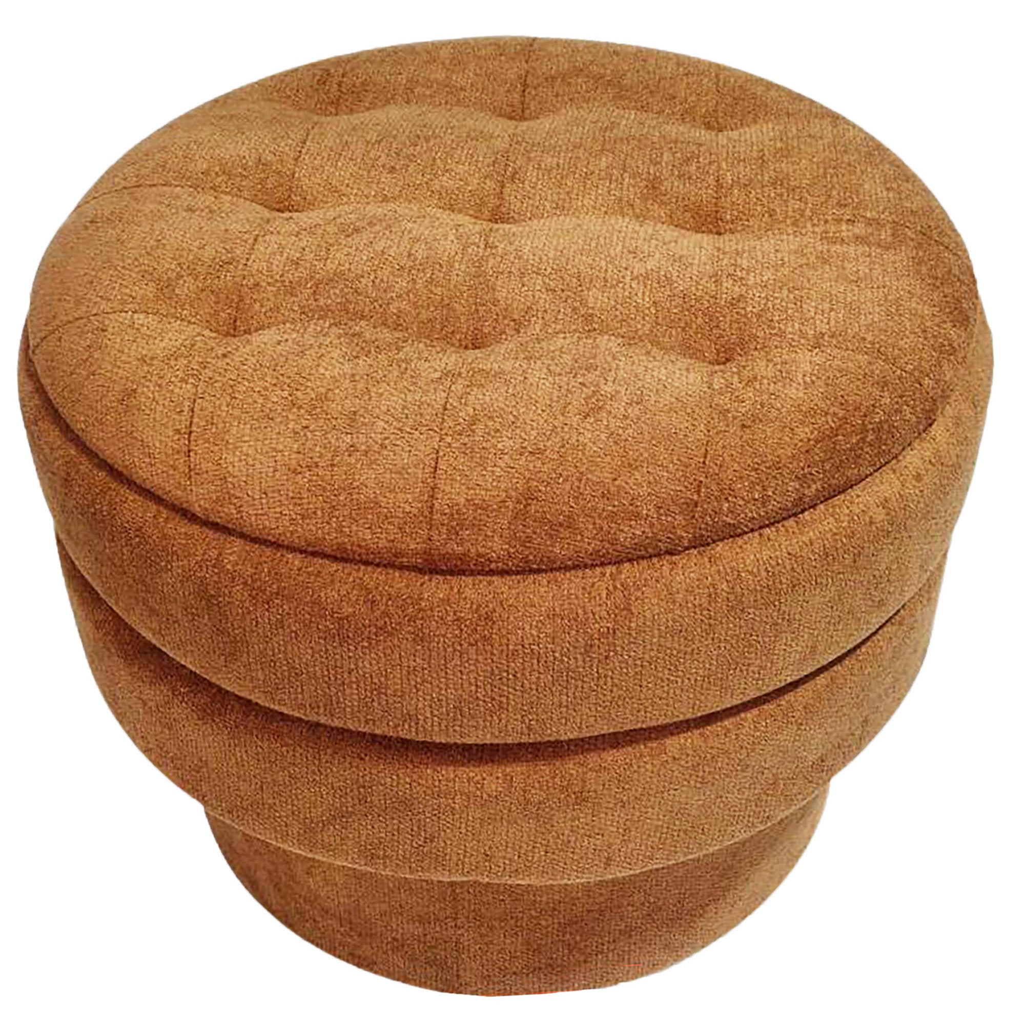 Kepler Round Storage Ottoman with Side Table Lid - Rust-DECOROLALA