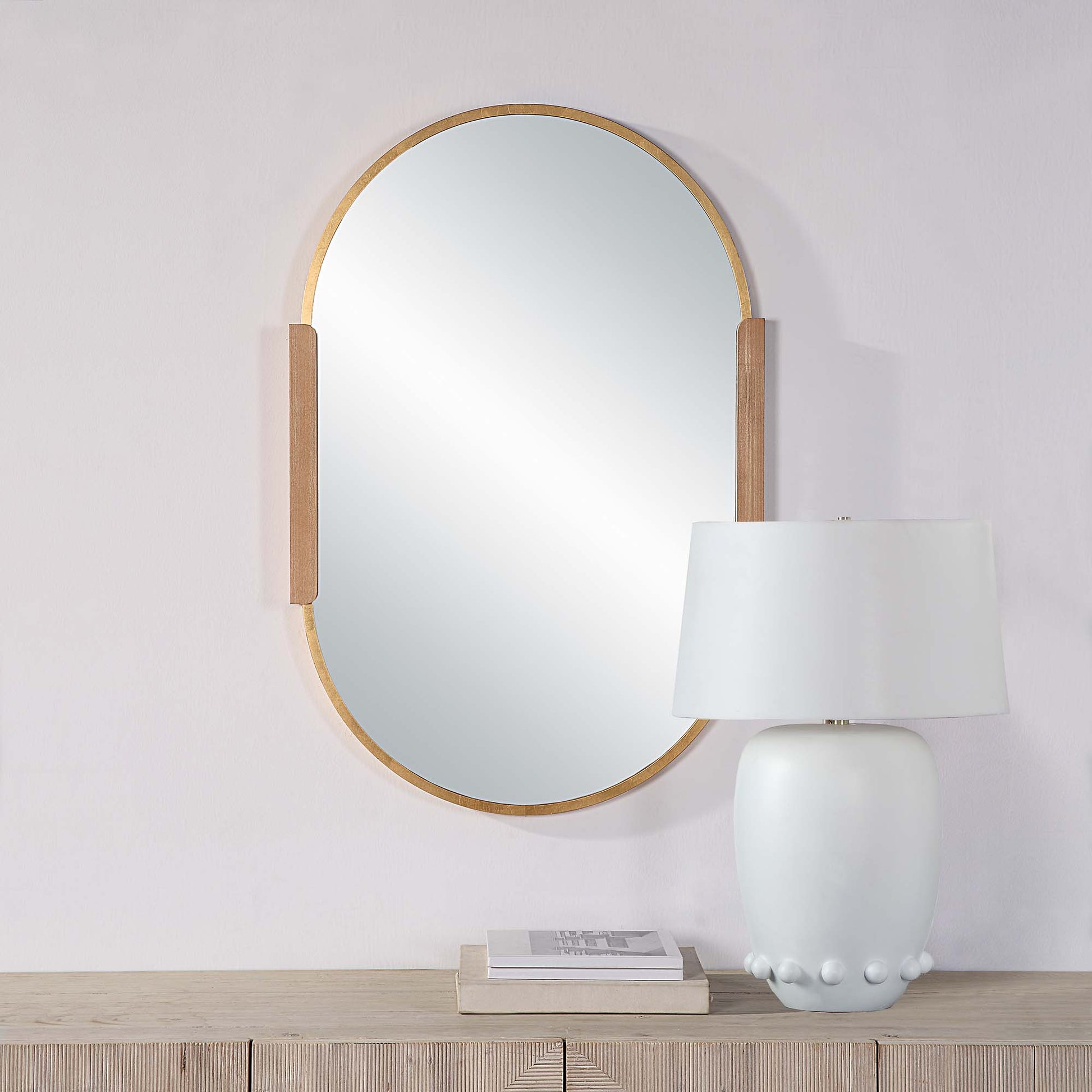 Kerianne 41" Tall Oval Wall Mirror, Yellow-Mirror-DECOROLALA