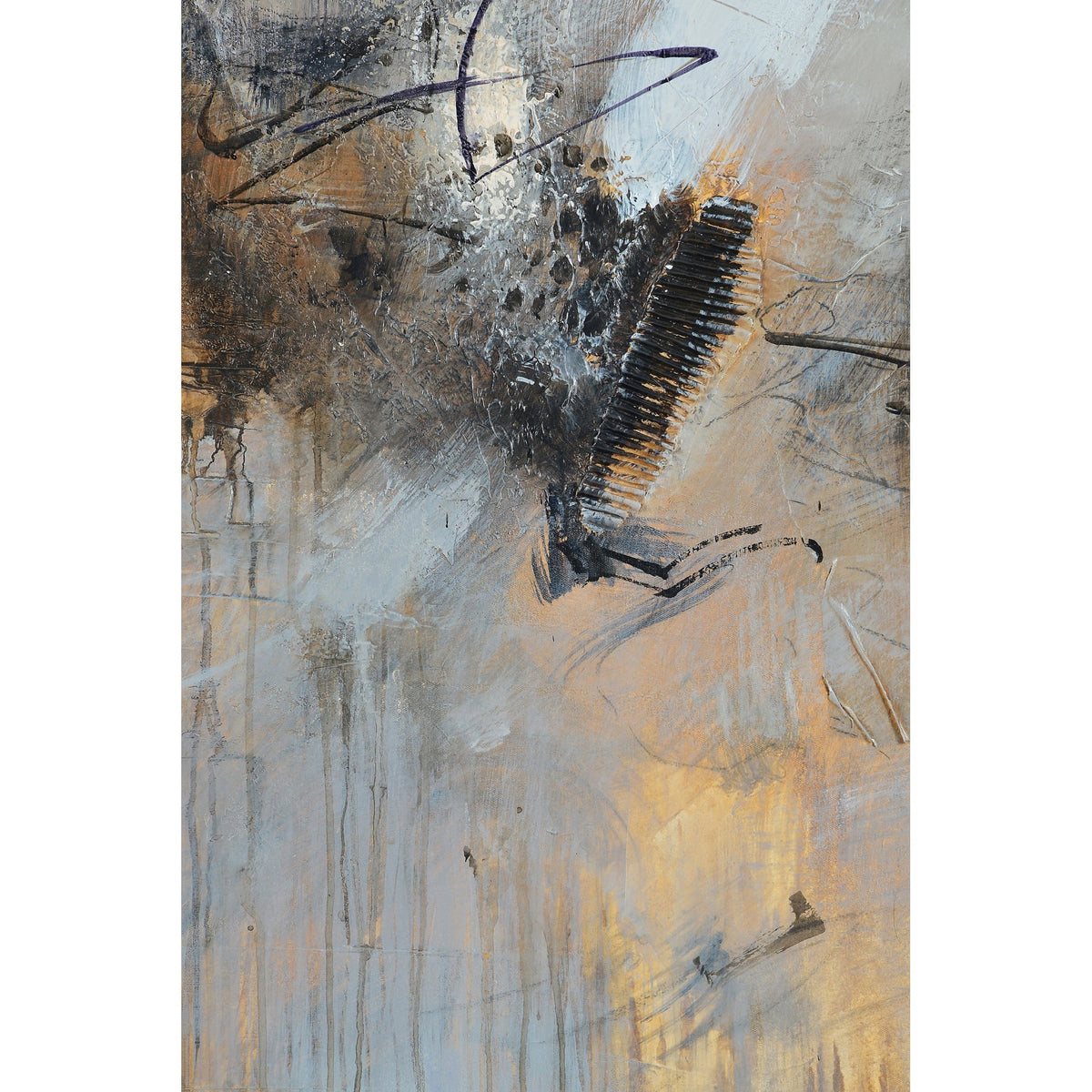 Keys 40" Wide Canvas Art, Grey-Canvas Prints-DECOROLALA