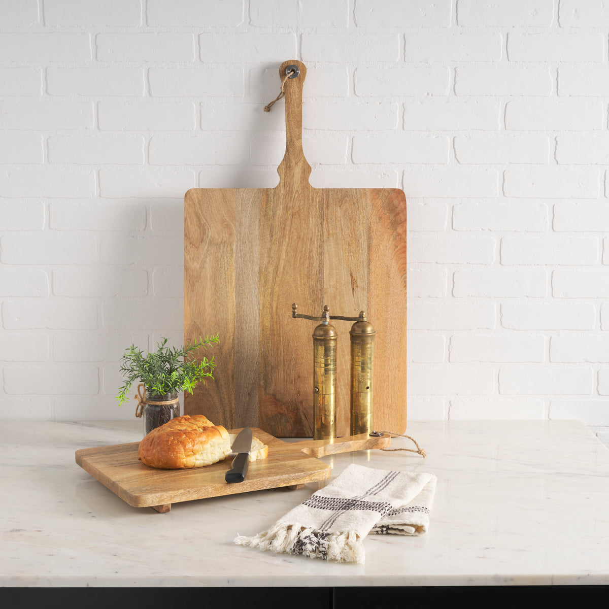 Khana Natural Solid Wood Square Serving Boards-Trays-DECOROLALA