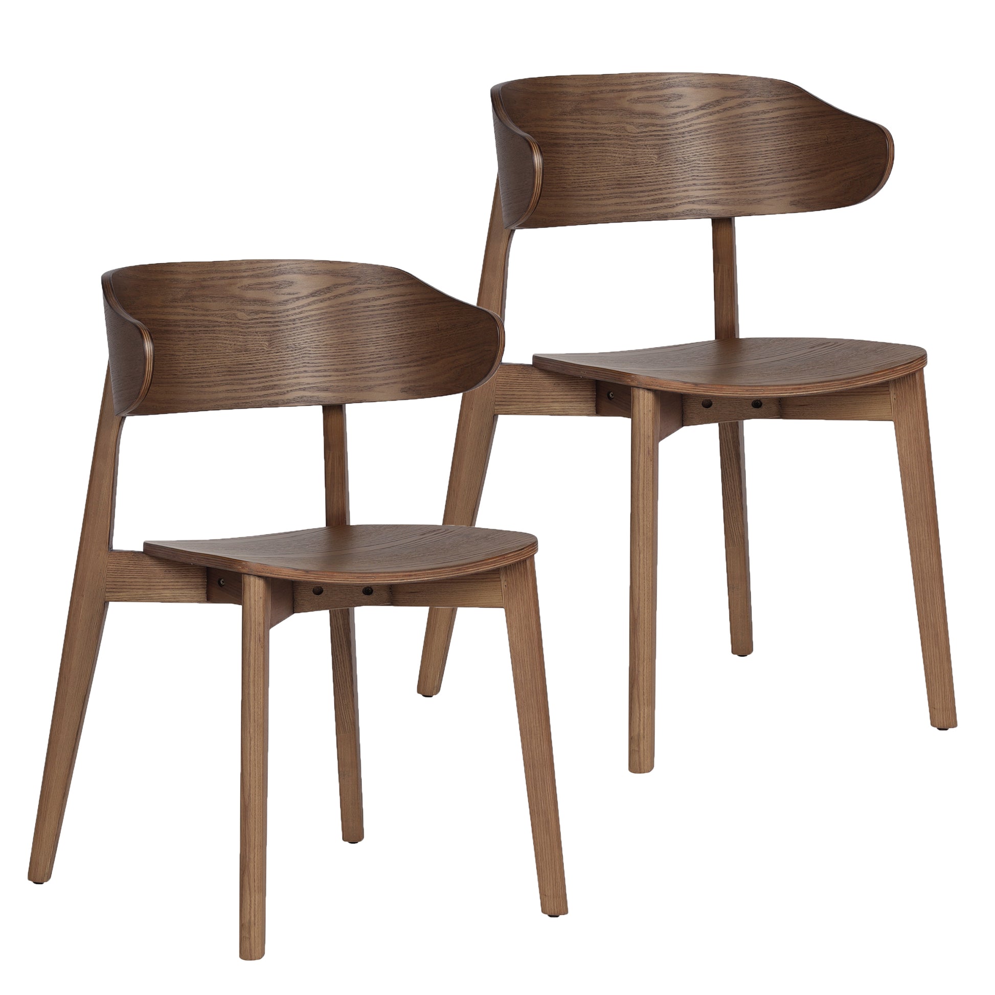 Khari Dining Chair - Walnut Mid-Century Modern Solid Wood-DECOROLALA