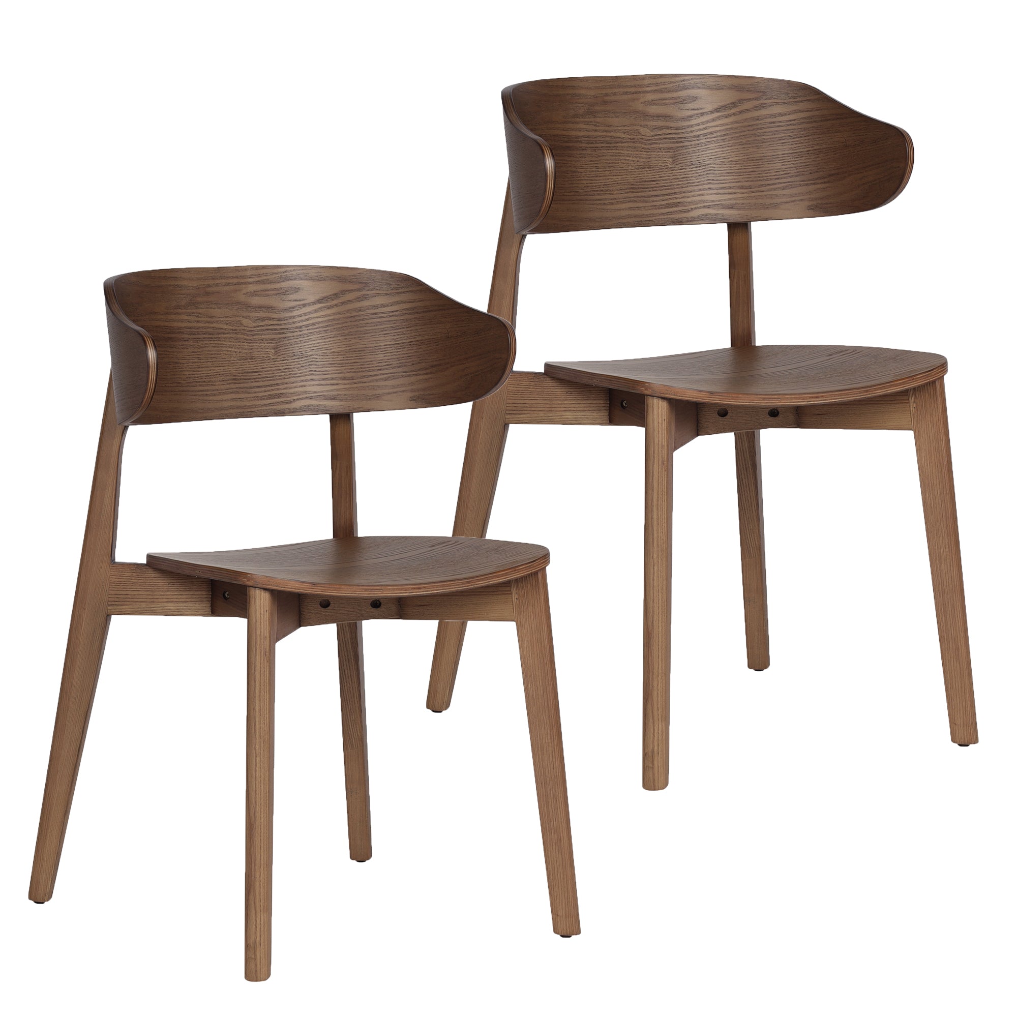 Khari Dining Chair - Walnut Mid-Century Modern Solid Wood-DECOROLALA